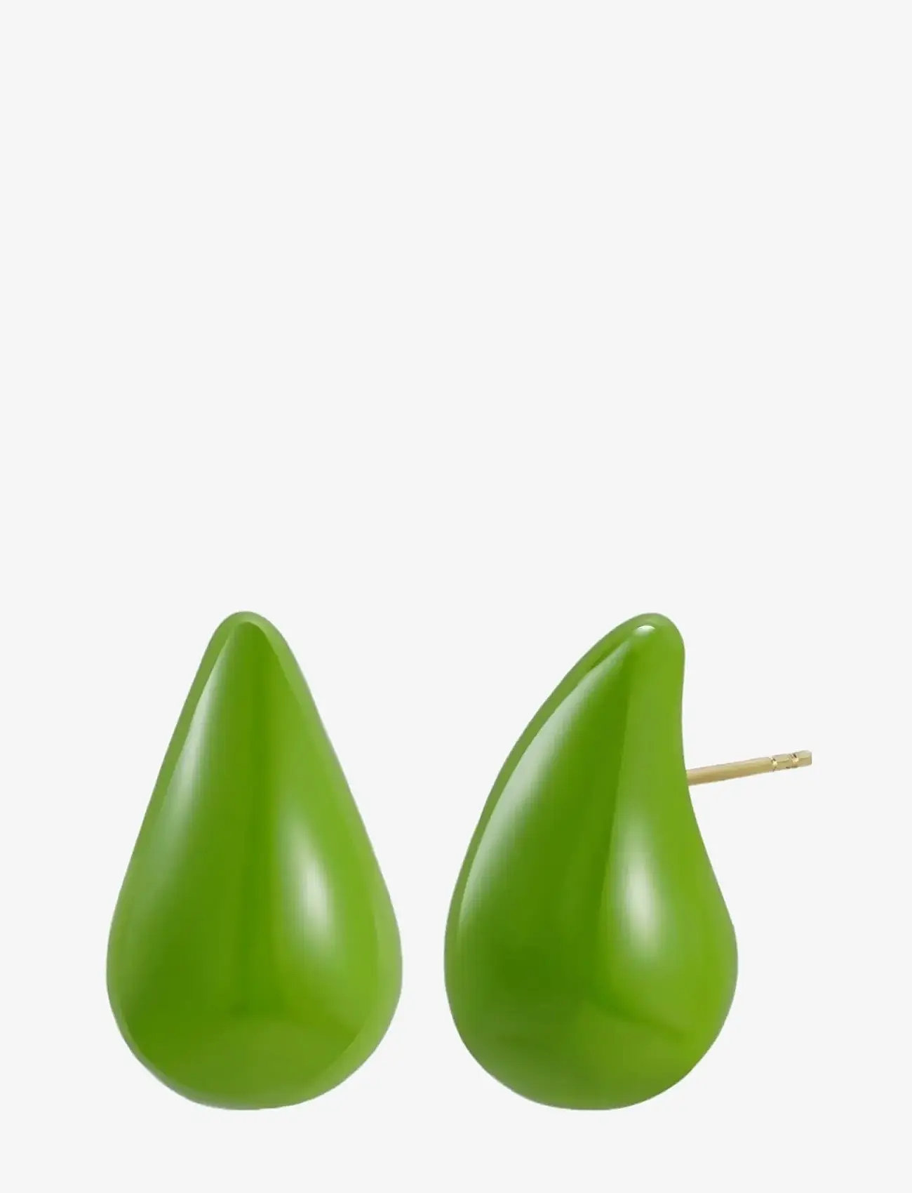 Bud to rose - Donna Drop Enamel Earring Brown - ohrhänger - green - 1