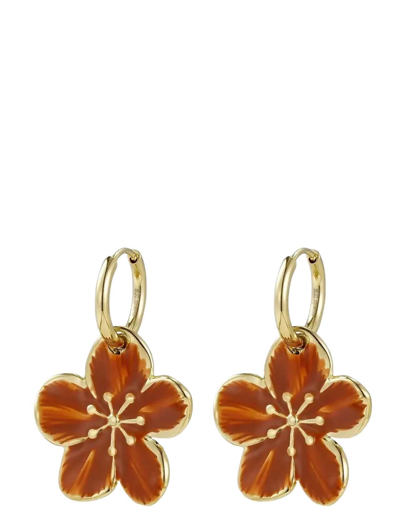 BUD TO ROSE Calista Enamel Ohrring Braun/Gold Gold - One Size - Damen
