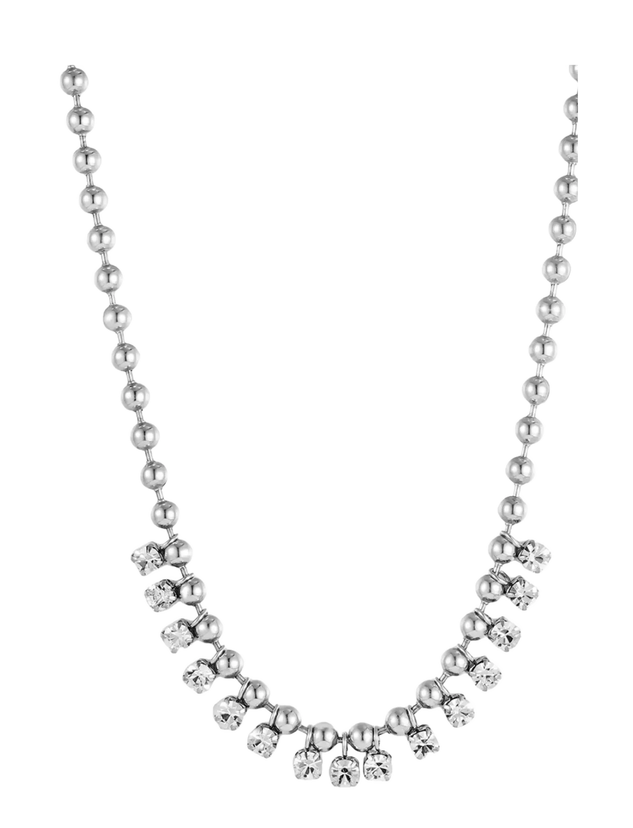 Bud to rose Ice Ballchain Necklace Silver - Last chance - SILVER / silver
