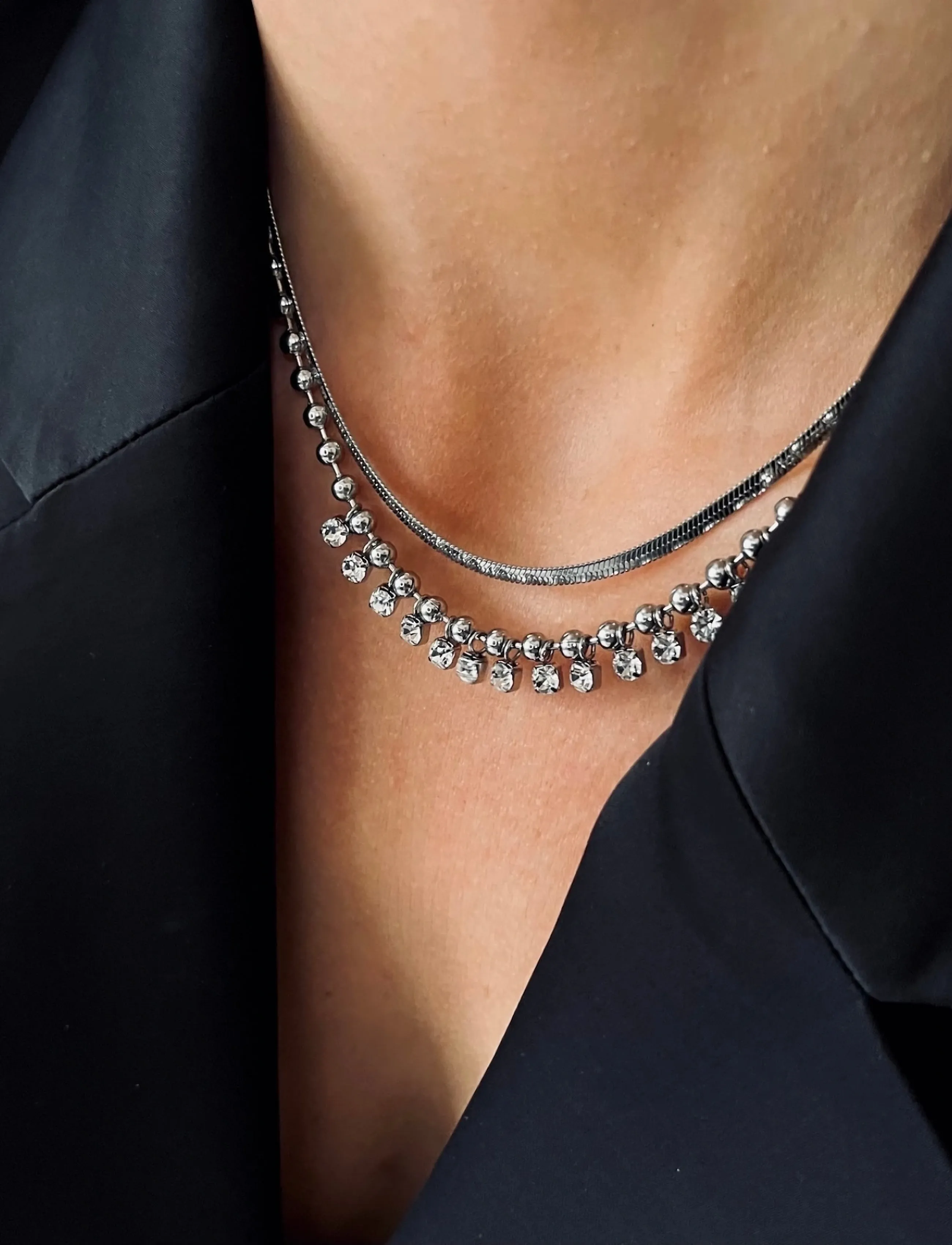 Bud To Rose Ice Ballchain Necklace Silver, One Size, Silver, Halskæder > Kædehalskæder, Dame