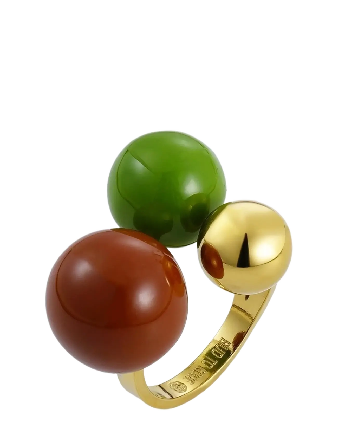 Bud to rose Brea Enamel Ring Green/Gold - Kontoririided - GREEN/GOLD / multi