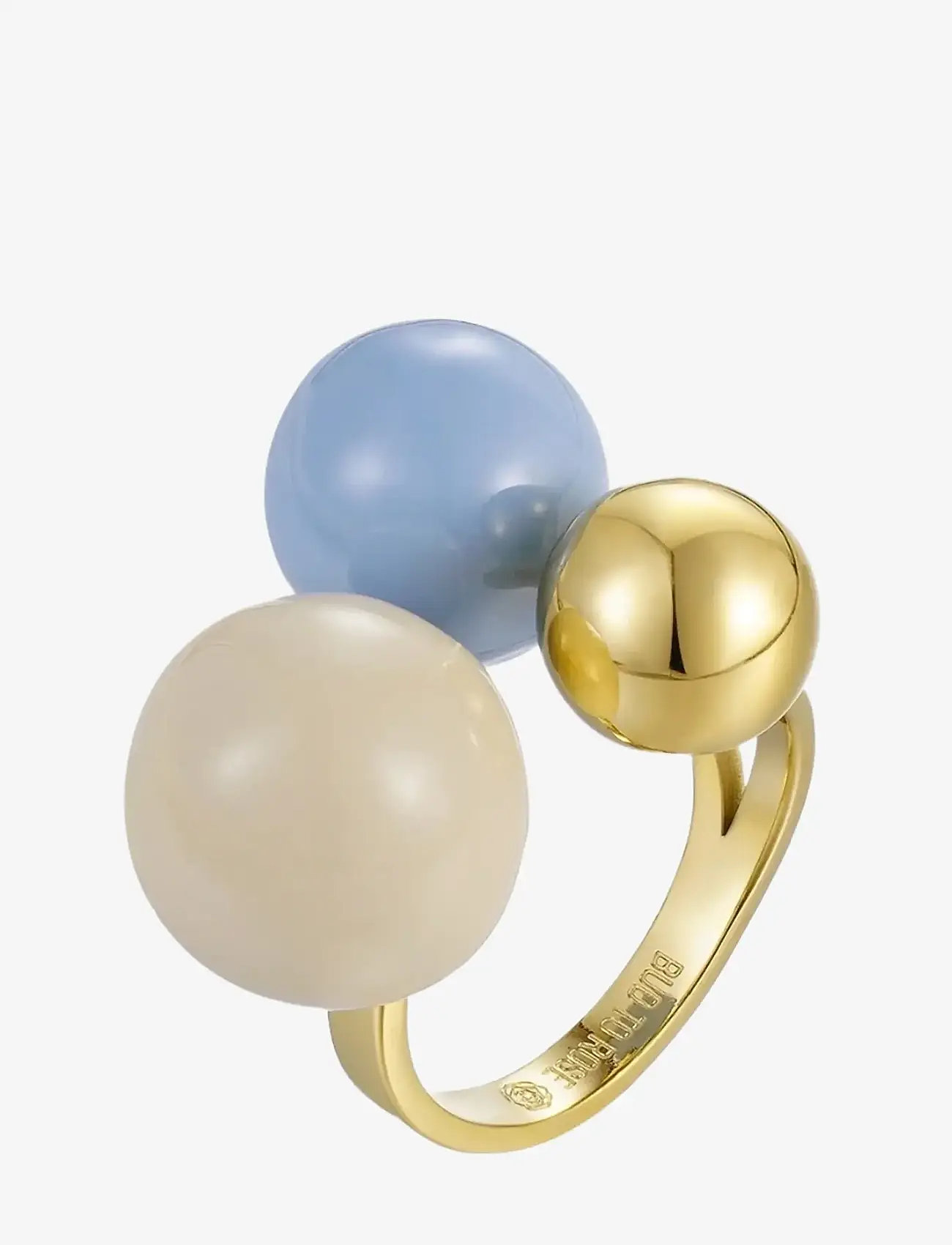 Bud to rose - Brea Enamel Large Ring Lt.Blue/Gold - ringe - lt.blue/gold - 1