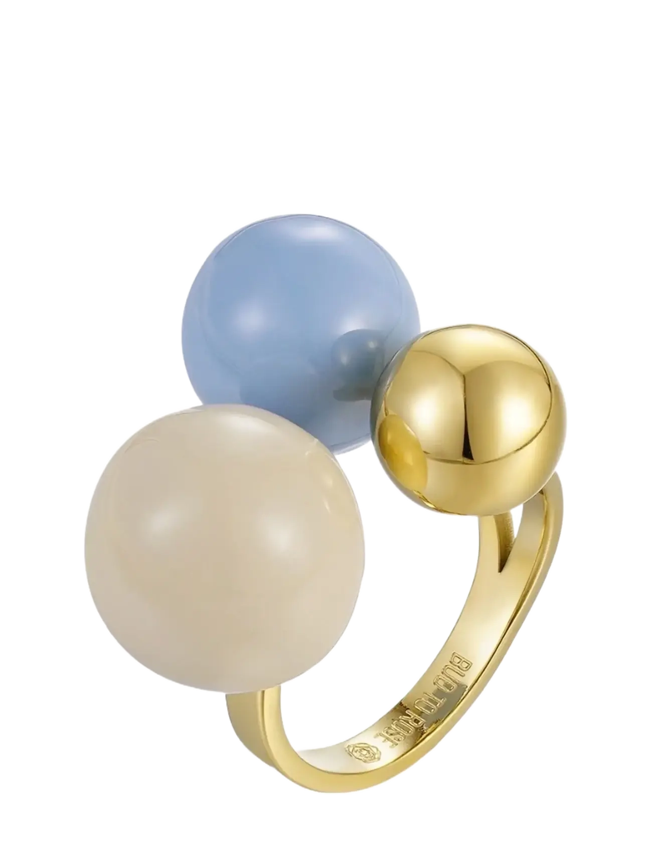 Bud To Rose Brea Enamel Large Ring Lt.Blue/Gold - Dagens superdeals - LT.BLUE/GOLD / gold
