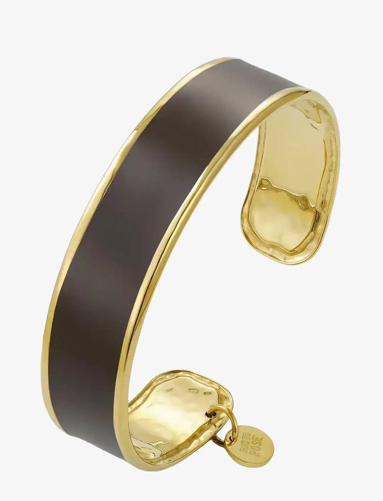 Bud to rose - Envy Enamel  Bangle Ivory/Gold - bangles - brown/gold - 1