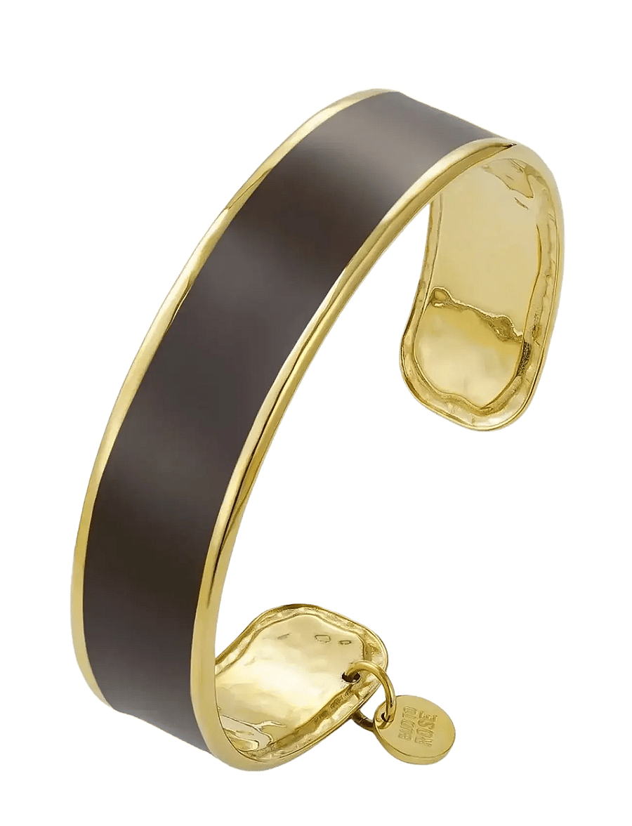 Bud To Rose - Envy Enamel Bangle Ivory/Gold - brown/gold - 1