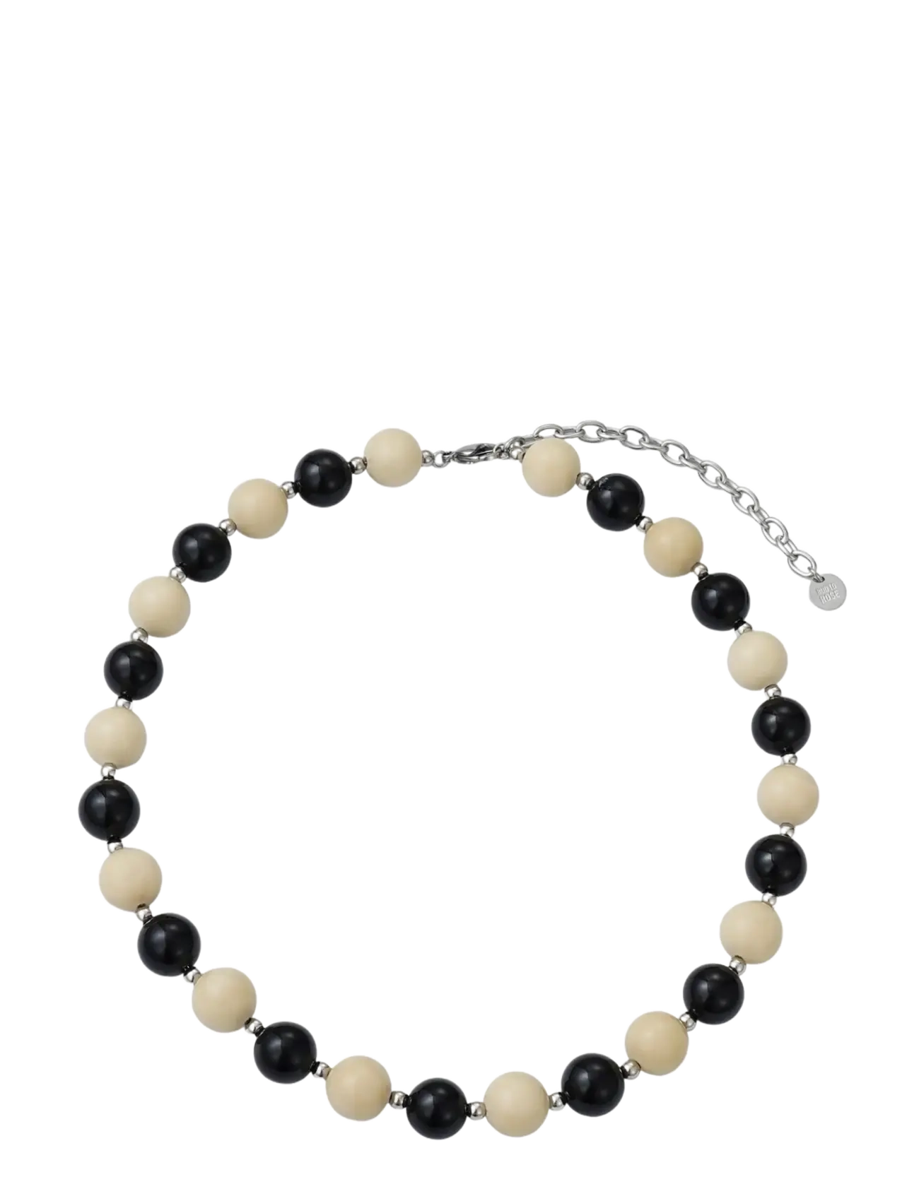 Bud to rose Kelly Large Necklace Ivory/Black/Steel - Festtøj - IVORY/STEEL / multi