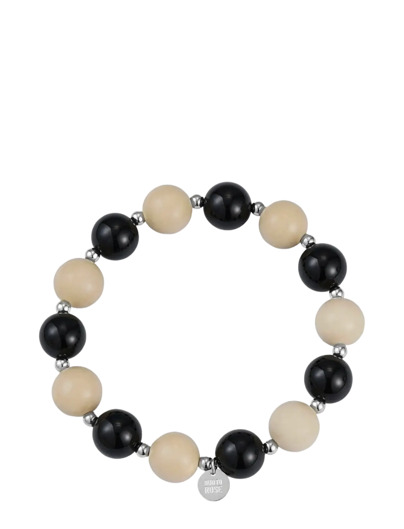 Bud to rose Kelly Large Bracelet Ivory/Black/Steel - Mallistot - IVORY/STEEL / multi