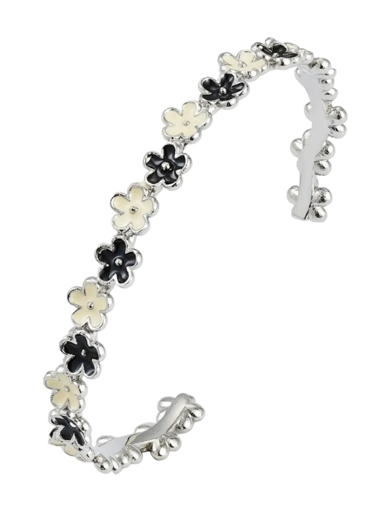 Bud to rose - Calista Bangle Ivory/Black/Silver - silver - 1