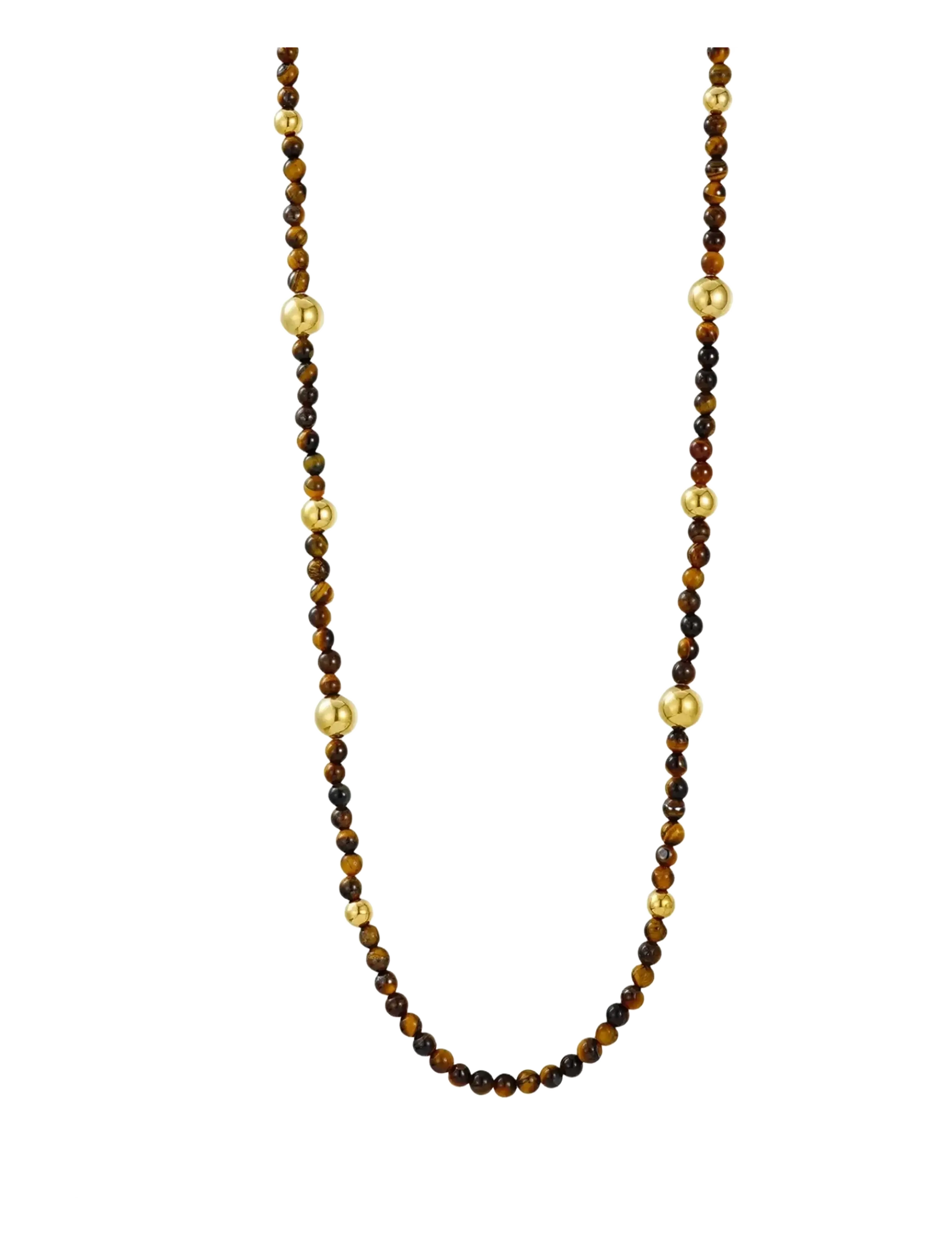 Bud to rose - Kelly Long Necklace Brown/Gold - brown/gold - 1