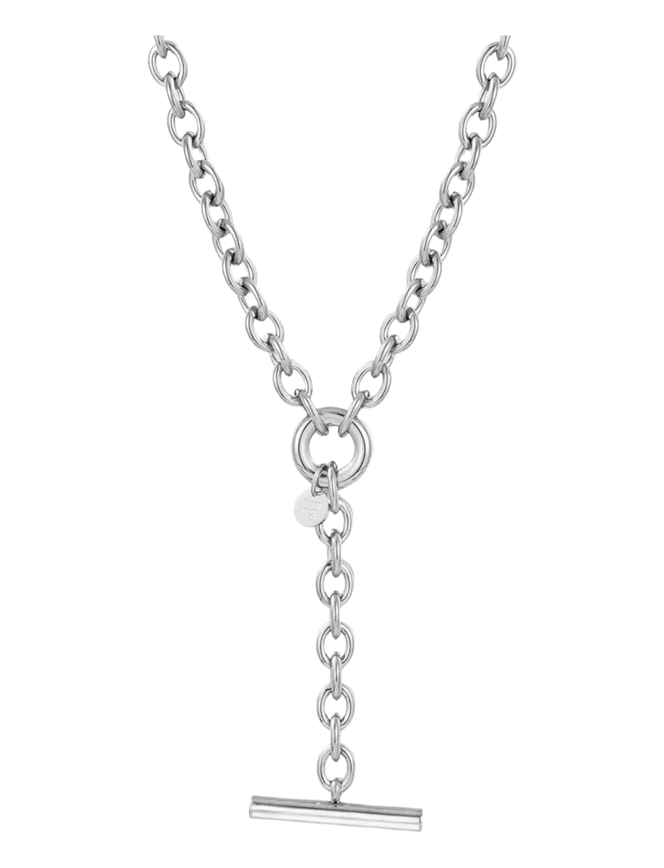 Alexa T-Bar Long Necklace Silver - SILVER