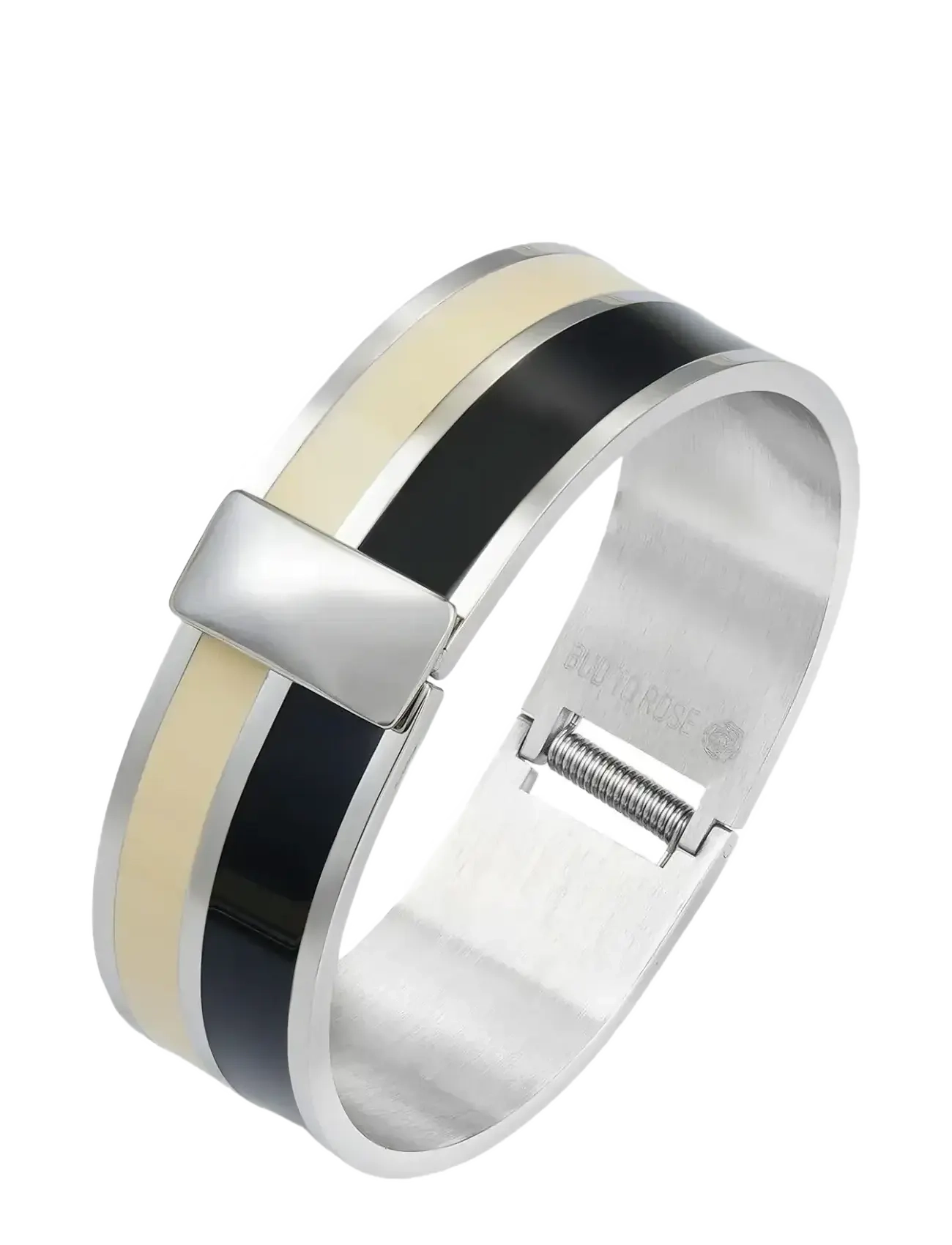 Bud to rose - Studio Enamel Bracelet Ivory/Black/Silver - silver - 1