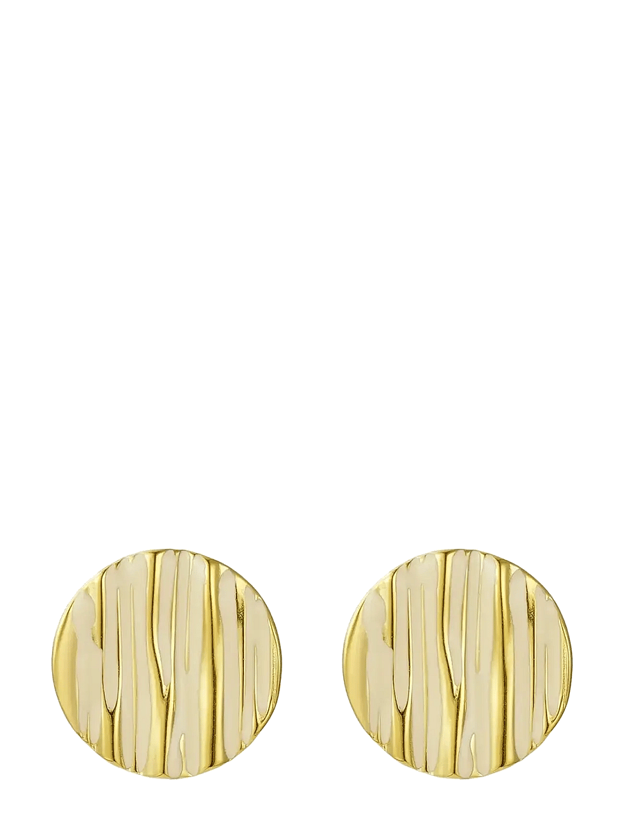 Bud To Rose - Blake Earring Black/Gold - Ørestikker - ivory/gold - 1