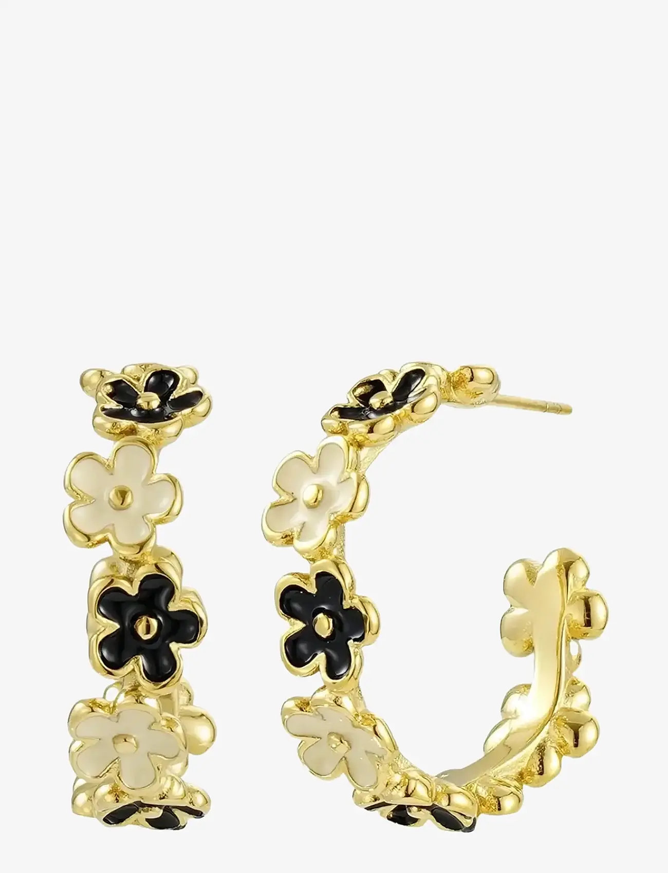 Bud to rose - Calista Hoop Ivory/Black/Silver - hoops - gold - 1