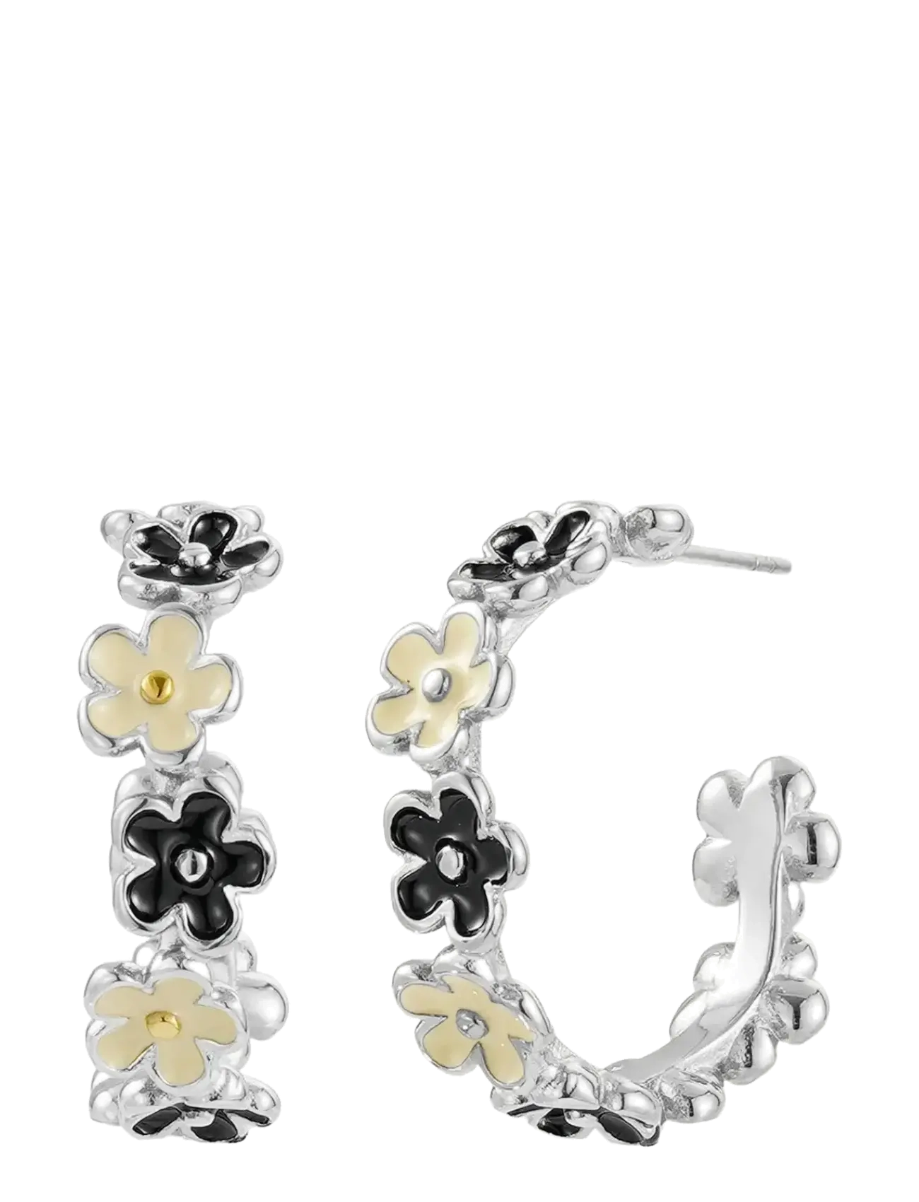 Bud to rose Calista Hoop Ivory/Black/Gold - Festtøj - SILVER / silver