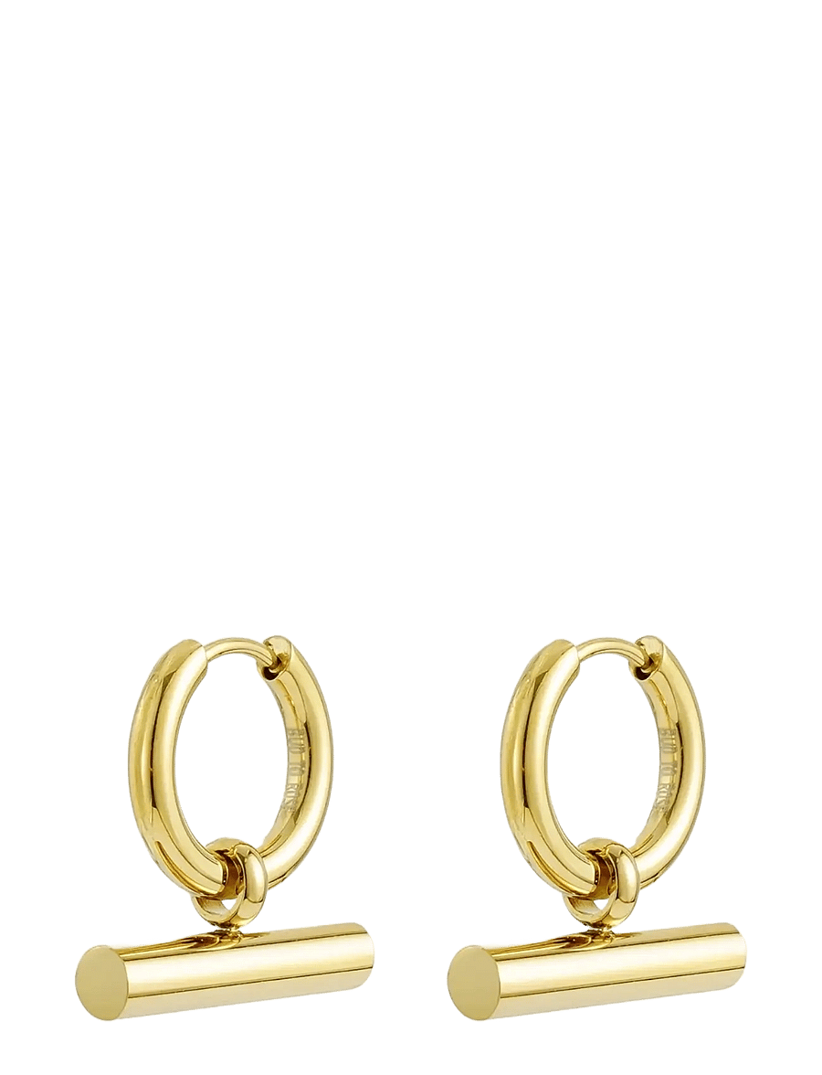 Bud To Rose - T-Bar Hoop Silver - creoler & hoops - gold - 1