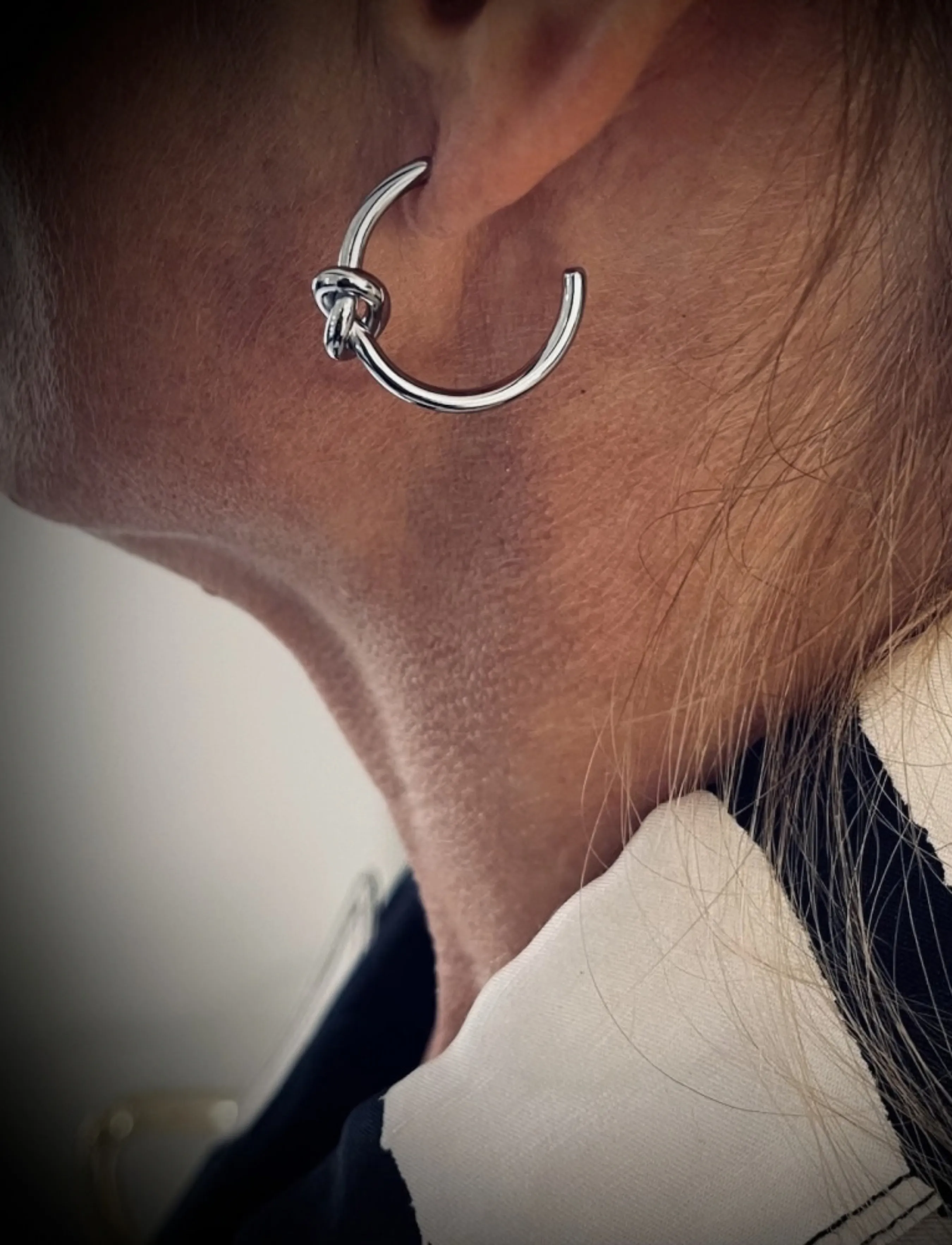 Bud To Rose - Knot Creole Silver - rõngad - silver - 0