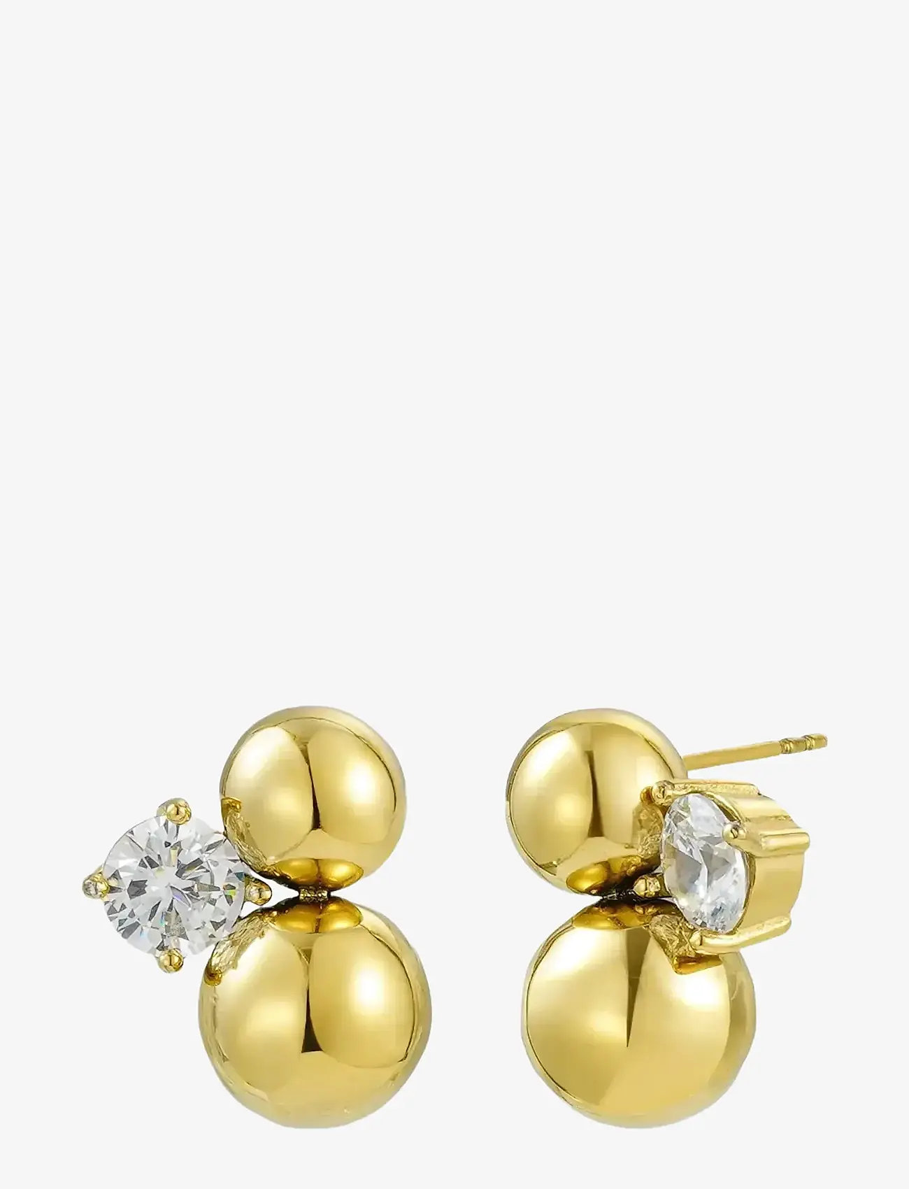 Bud to rose - Brea Crystal Earring Gold - nappikorvakorut - gold - 1