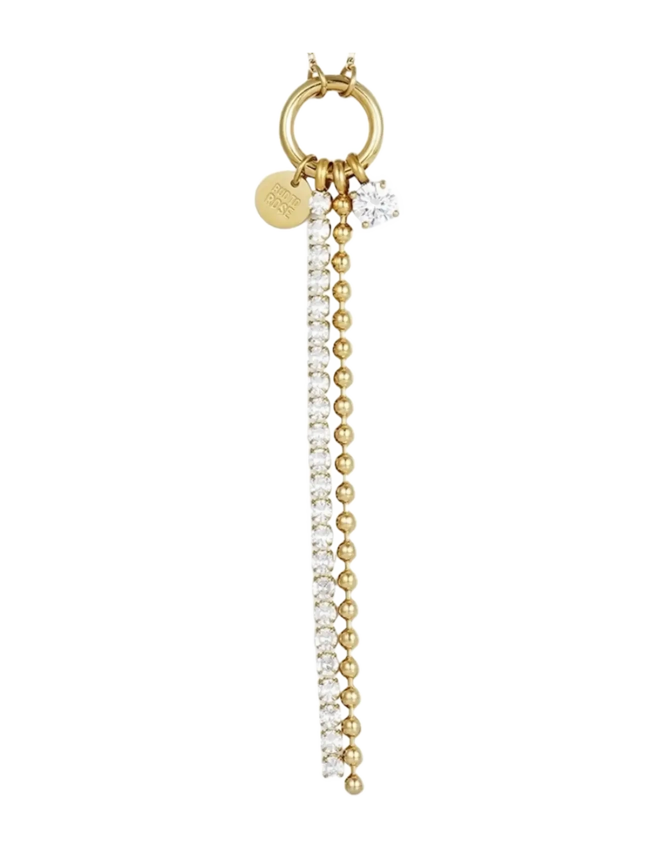 Bud to rose Ice Bead Fringe Necklace Gold - Bud to Rose - GOLD / gold
