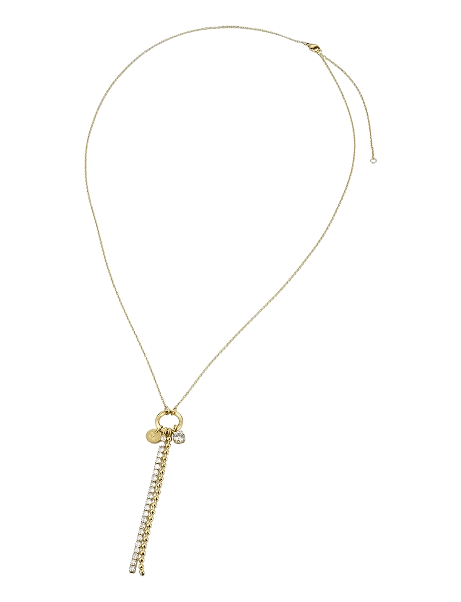 Bud To Rose - Ice Bead Fringe Necklace Gold - statement-ketten - gold - 1