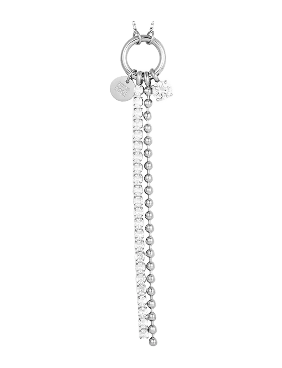 Bud To Rose - Ice Bead Fringe Necklace Gold - grote halskettingen - silver - 1