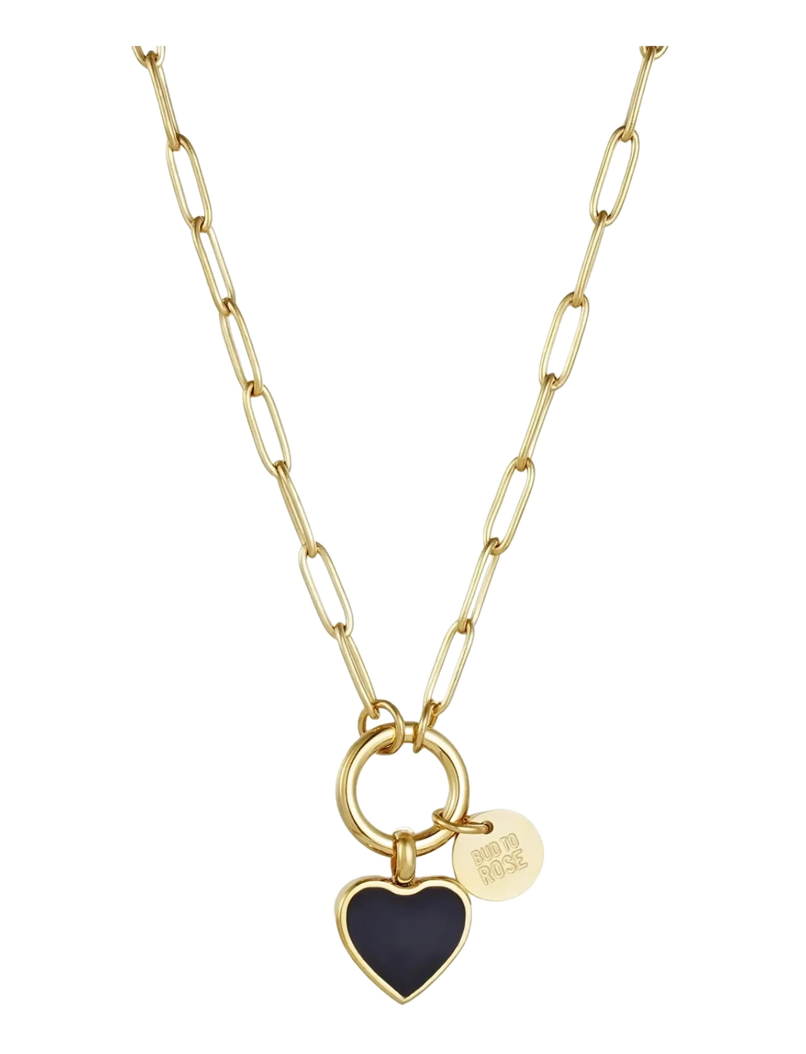 Bud to rose - Noble Heart Necklace Black/Gold - black/gold - 1