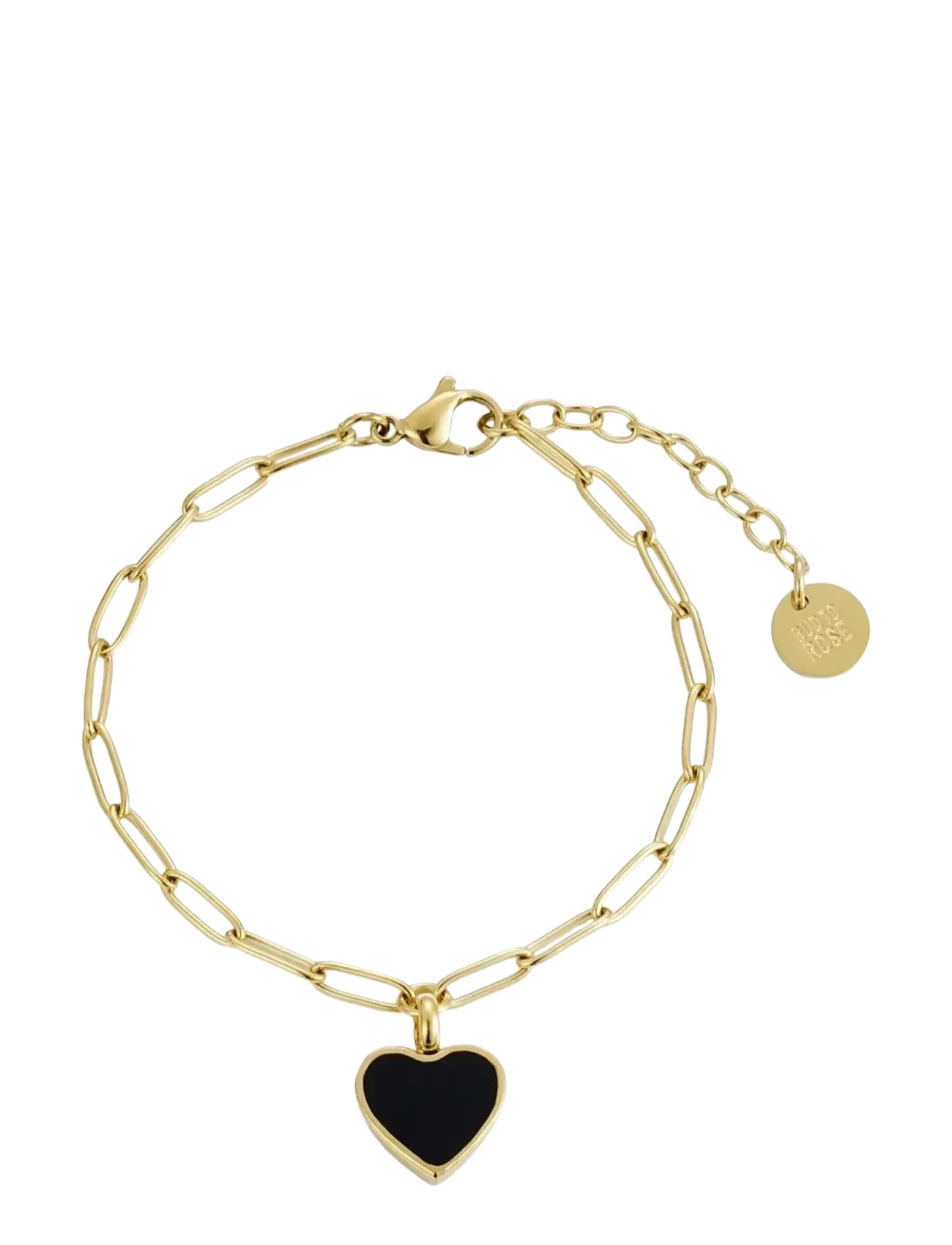 Bud To Rose - Noble Heart Bracelet Black/Gold - chain bracelets - black/gold - 1