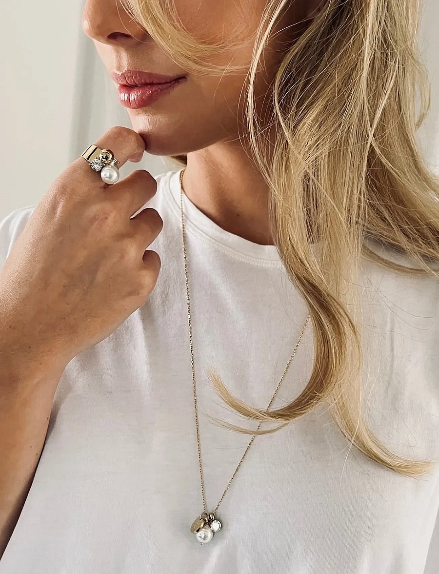 Bud to rose - Joyce Long Necklace Gold - gold - 0