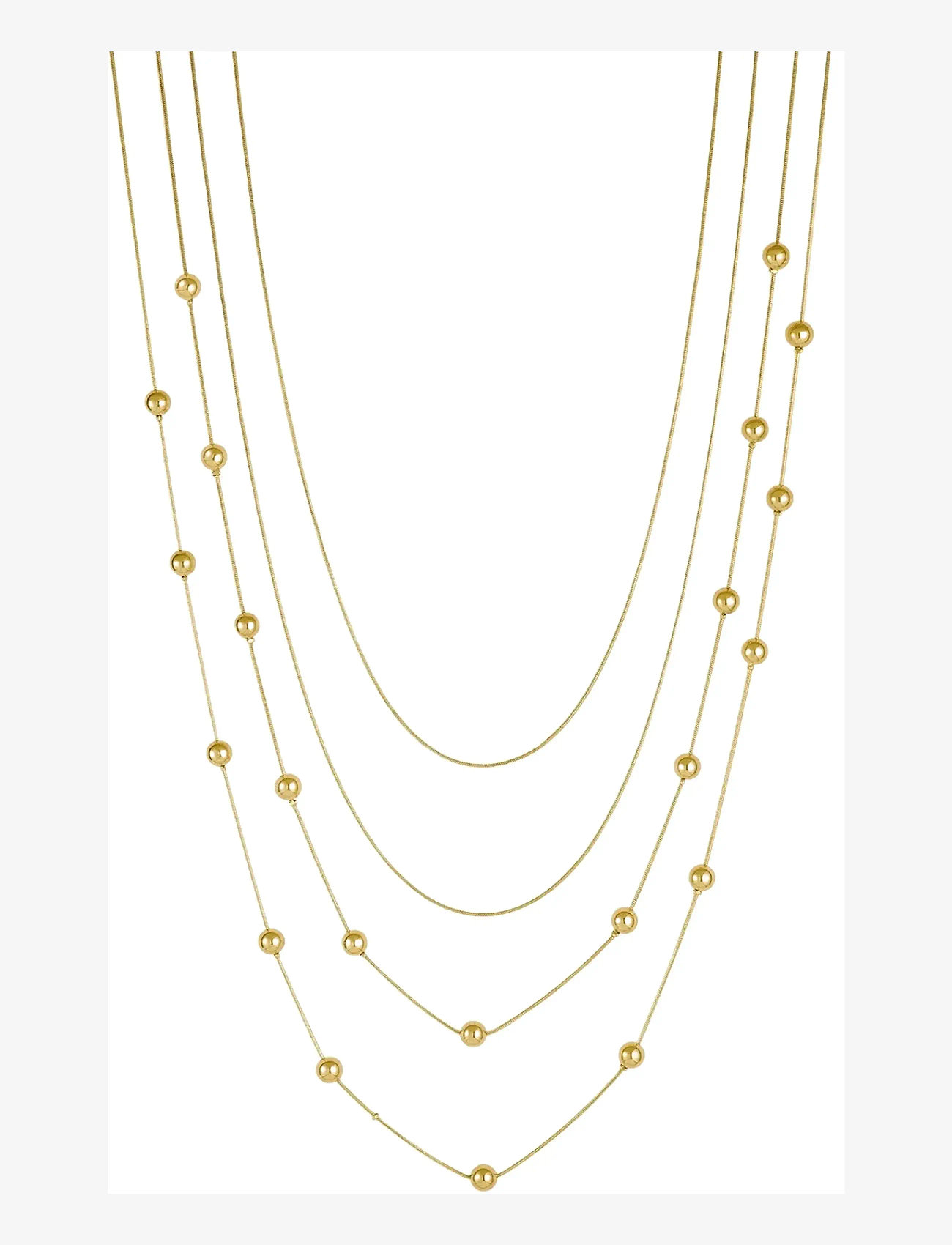 Bud to rose - Bead Layer Necklace Gold - halskæder - gold - 1