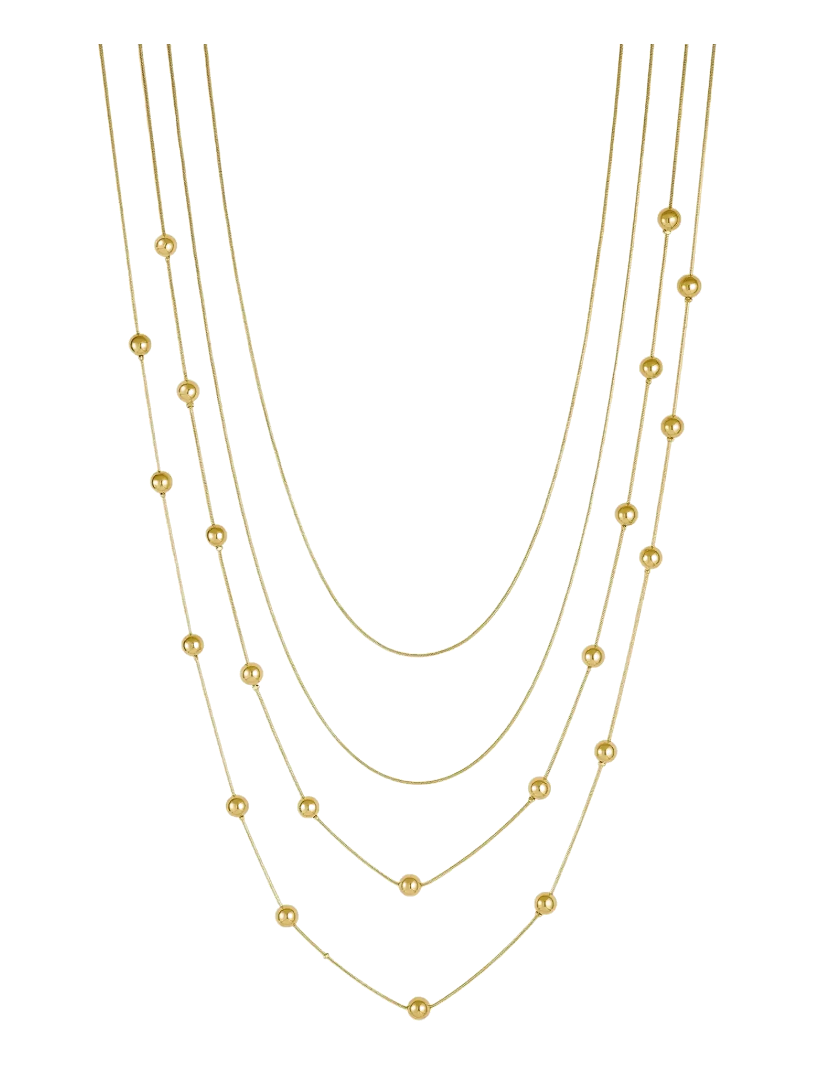 Bud to rose Bead Layer Necklace Gold - Officewear - GOLD / gold