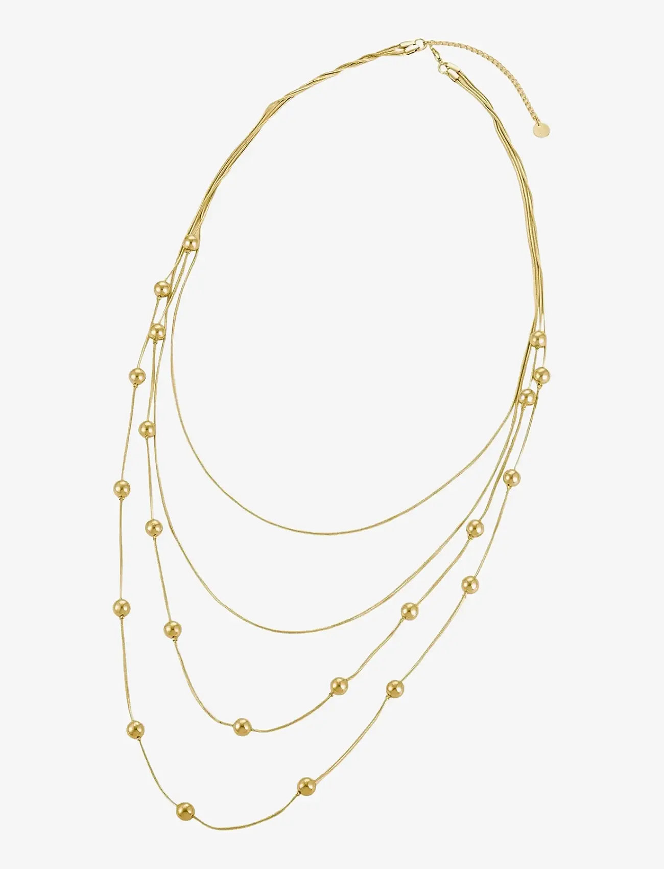 Bud to rose - Bead Layer Necklace Gold - halskæder - gold - 2