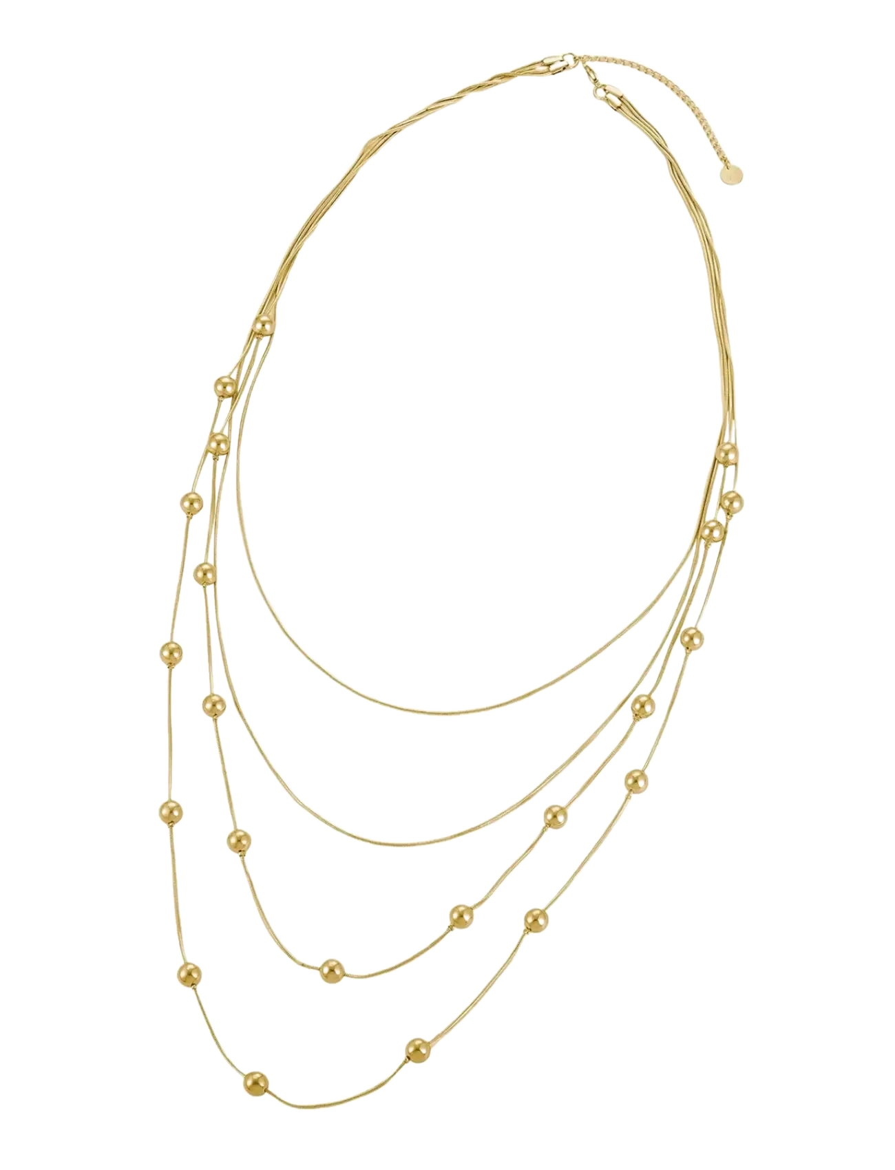 Bud to rose - Bead Layer Necklace Silver - kaelaketid - gold - 2
