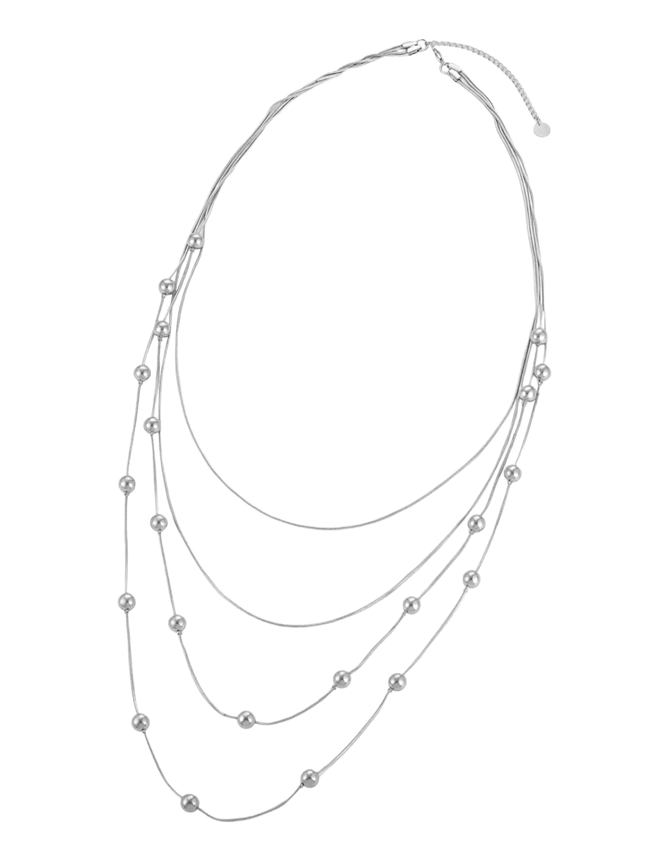 Bud to rose - Bead Layer Necklace Silver - ketjukaulakorut - silver - 2