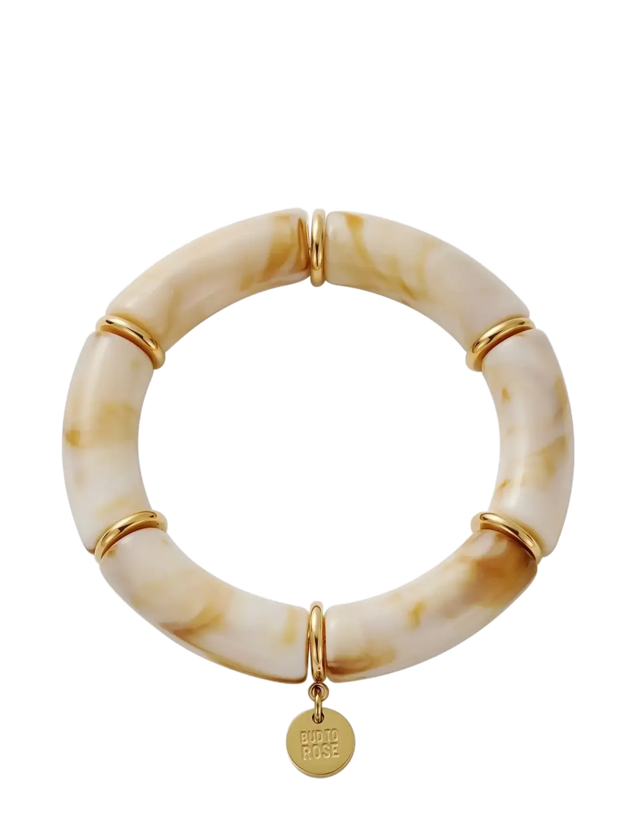 Bud to rose Brooks Bracelet Resin Red - Echtschmuck - BEIGE / gold