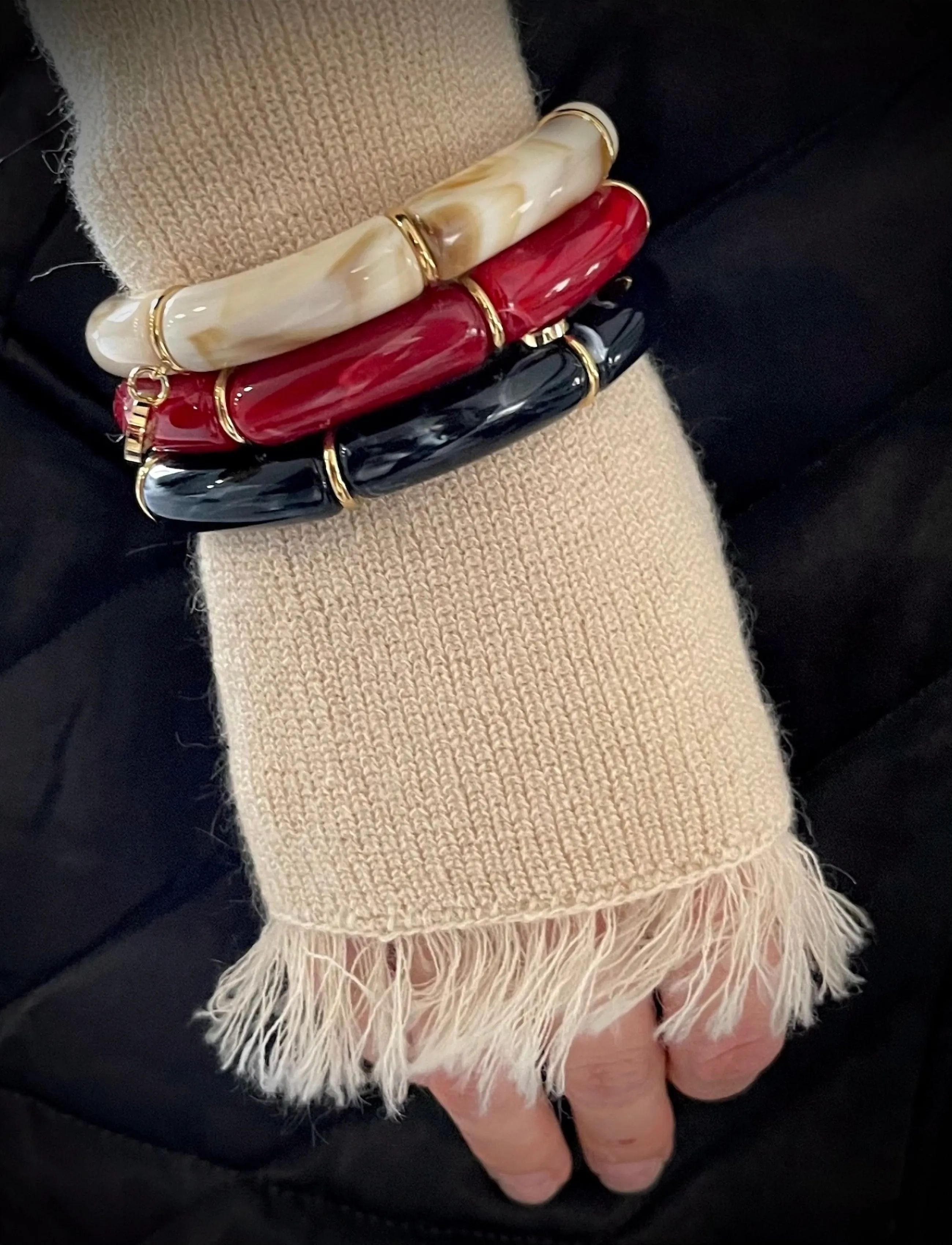 Bud To Rose Brooks Bracelet Resin Red, One Size, Gold, Armbånd > Armringe, Dame