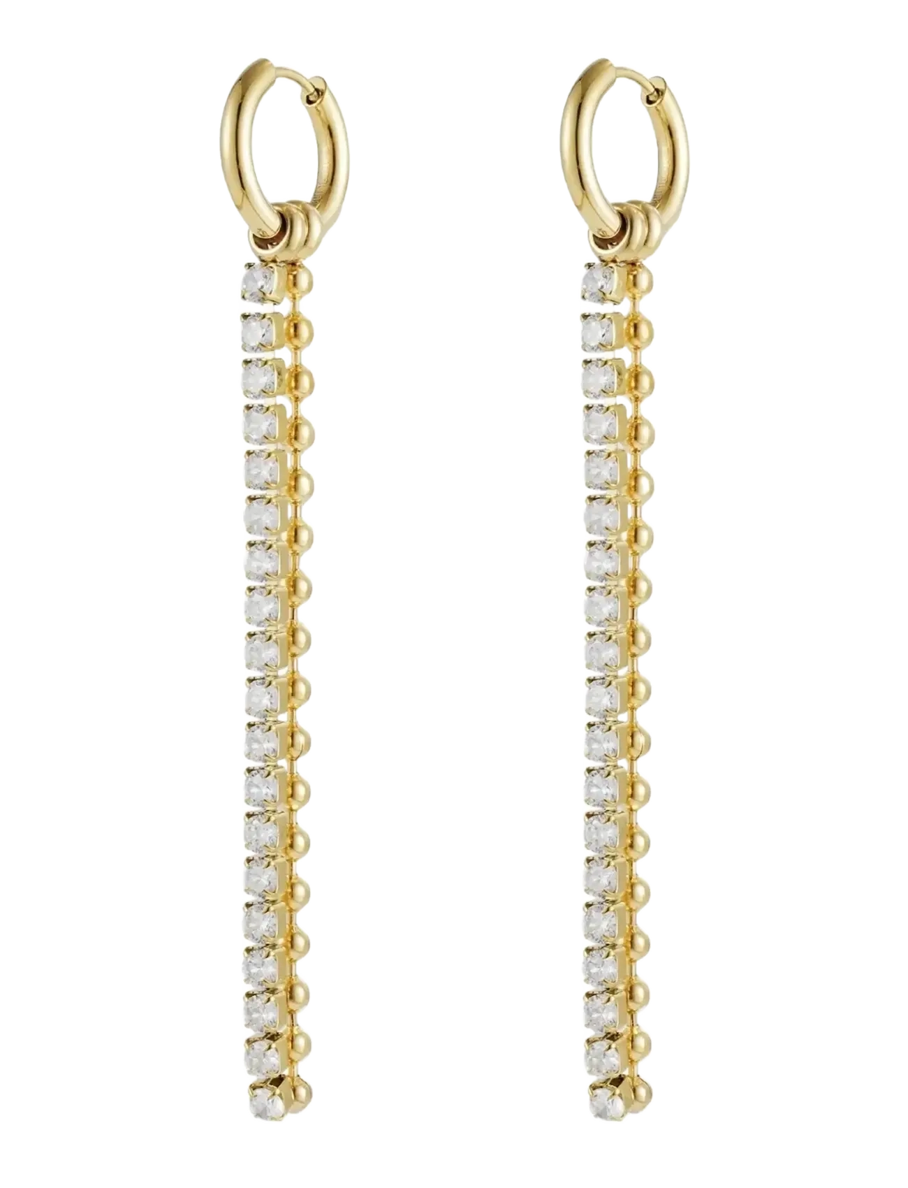 Bud to rose Ice Bead Fringe Earring Gold - Øreringe med vedhæng - GOLD / gold