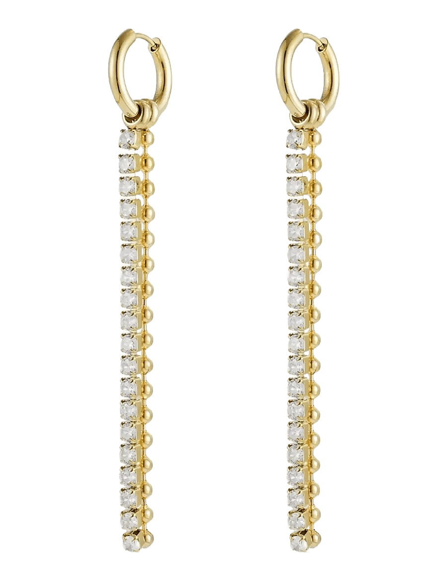 Bud To Rose - Ice Bead Fringe Earring Gold - ohrhänger - gold - 1
