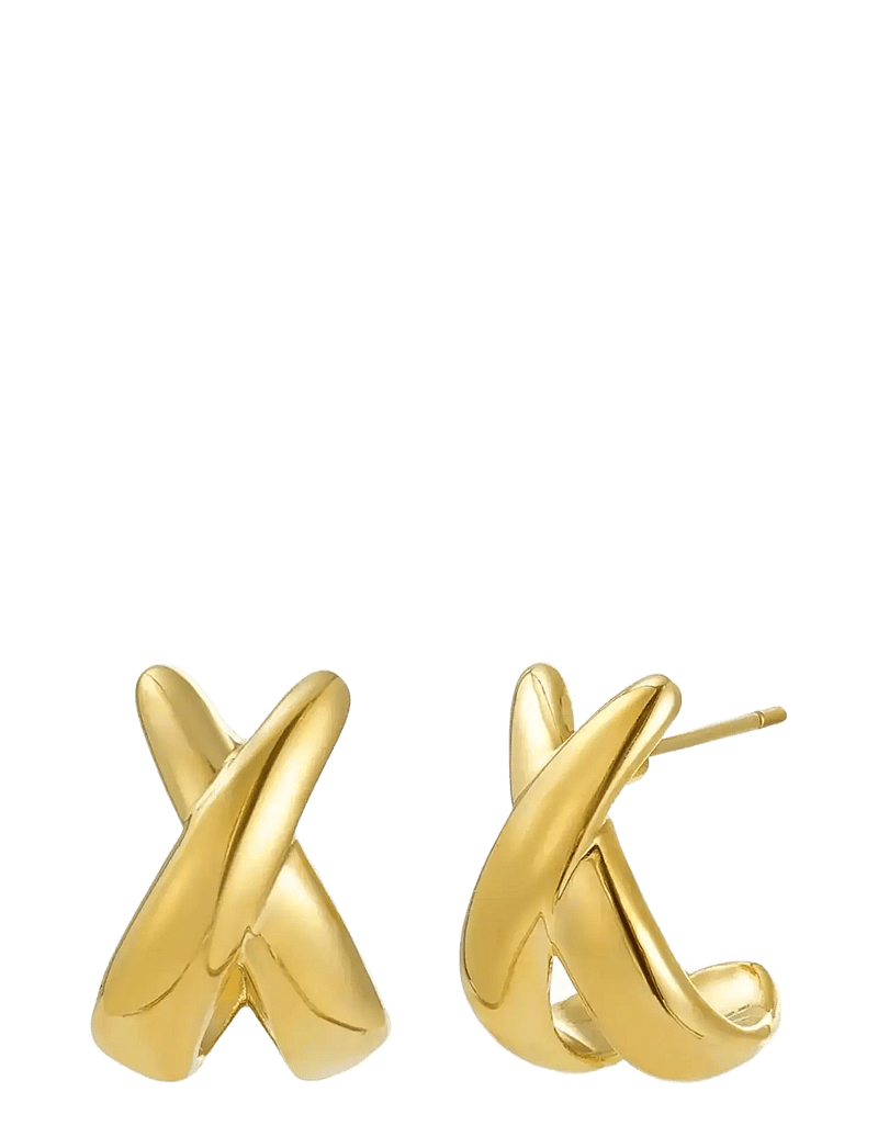 Bud to rose - Cross Earring Gold - naastkõrvarõngad - gold - 1