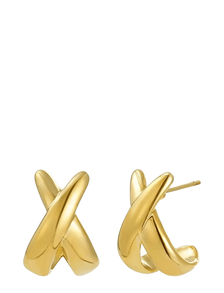 Bud To Rose - Cross Earring Gold - ohrstecker - gold - 1
