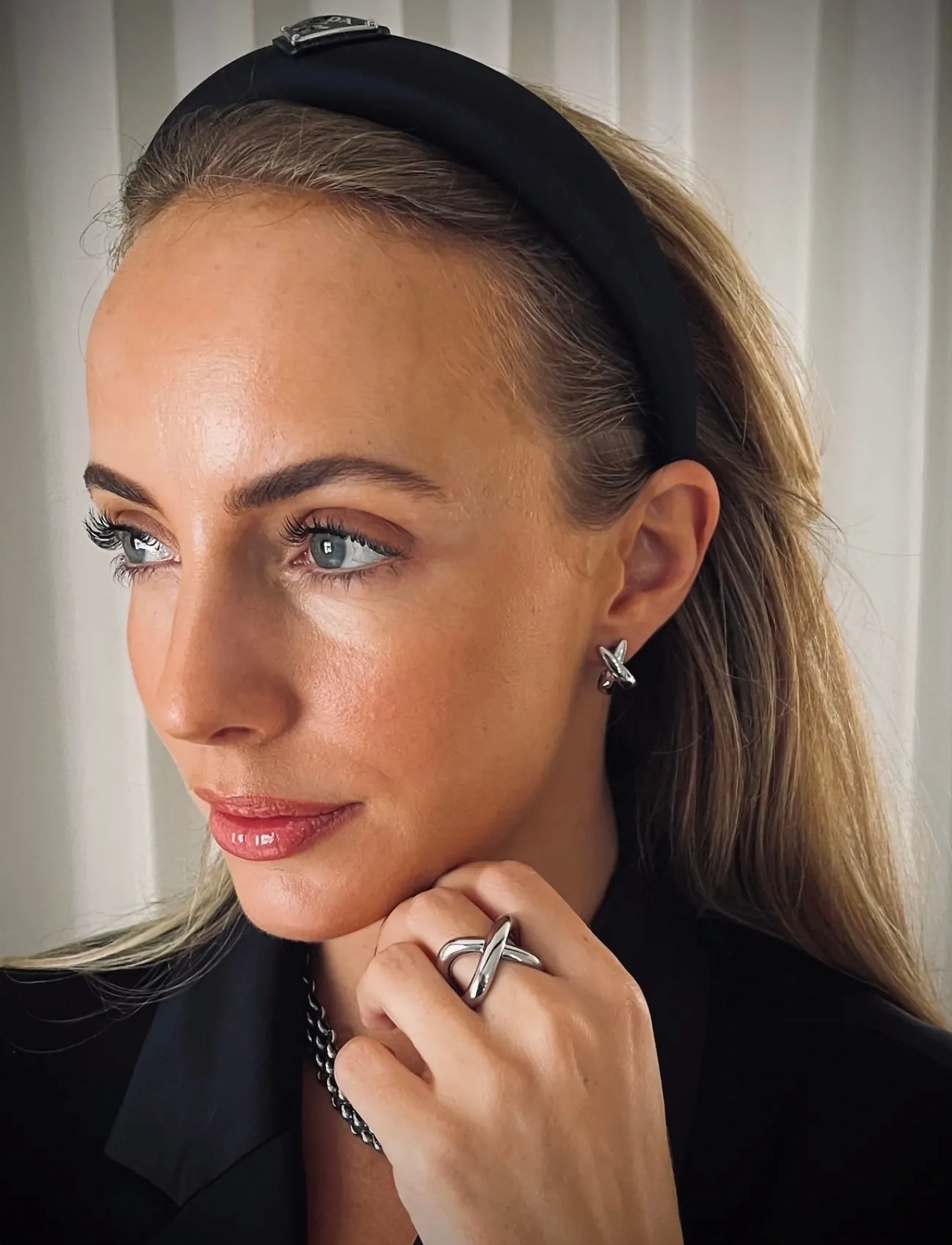 Bud To Rose Cross Earring Gold, One Size, Earrings, Silber - Studs, Frauen