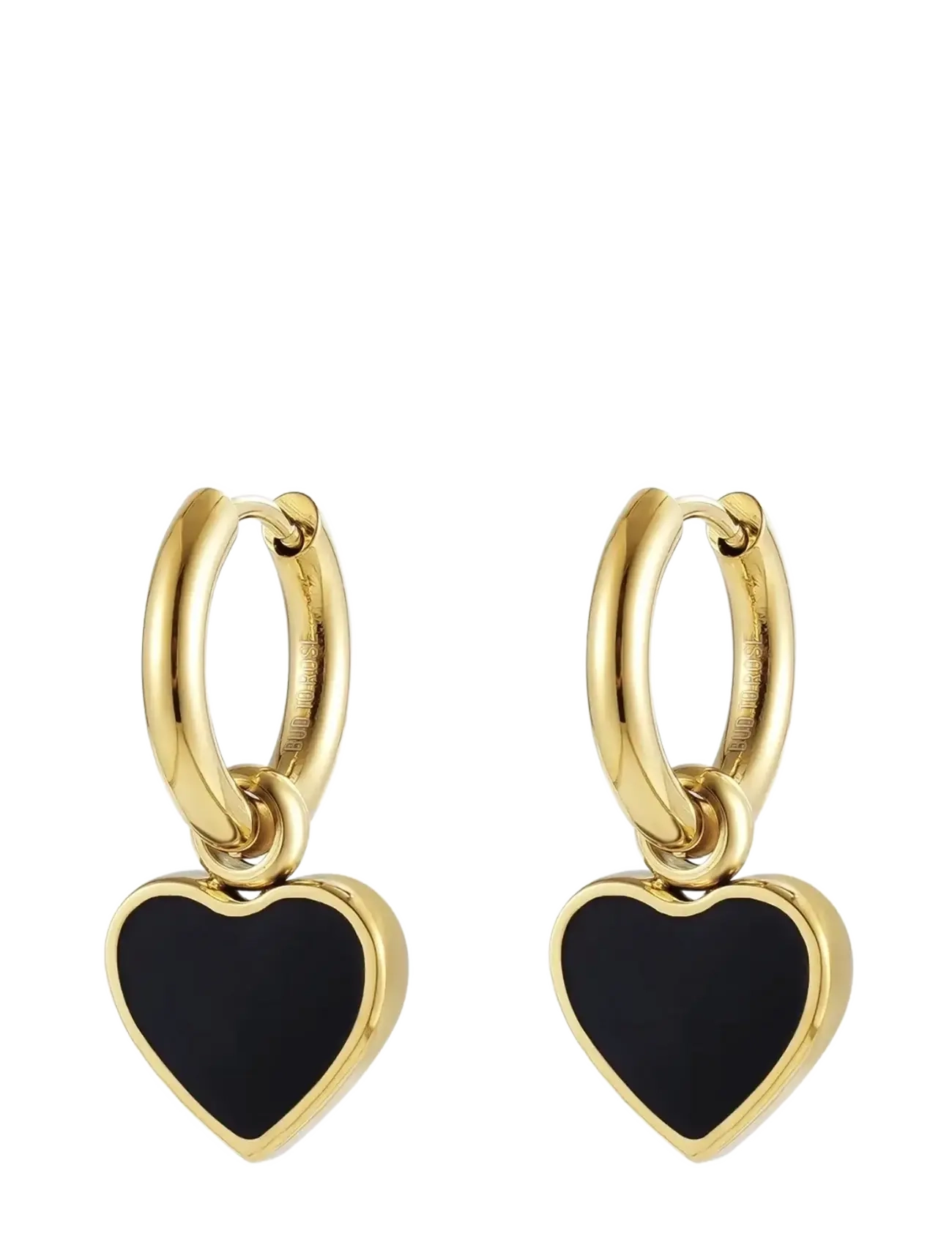 Bud to rose Noble Heart Earring Black/Gold - Officewear - BLACK/GOLD / gold
