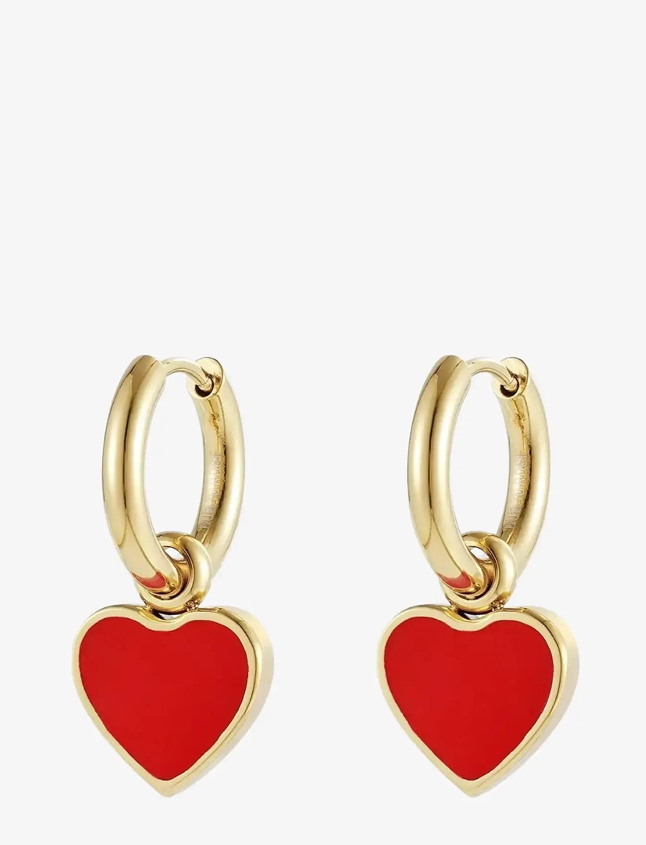Bud to rose - Noble Heart Earring Black/Gold - ohrhänger - red/gold - 1
