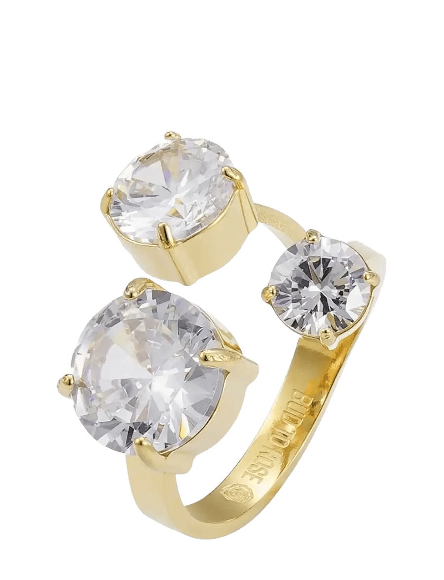 Bud to rose - Brea All Crystal Ring Silver - ringen - gold - 1