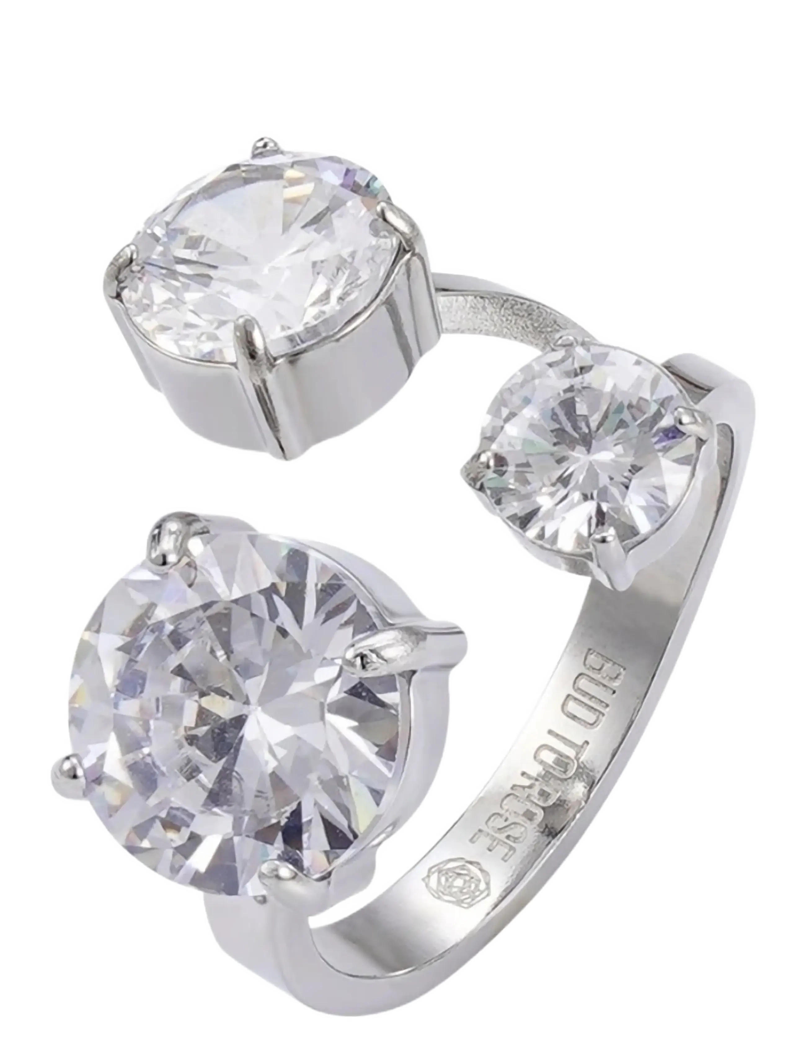 BUD TO ROSE Brea All Crystal Ring Silber Silber - One Size - Damen