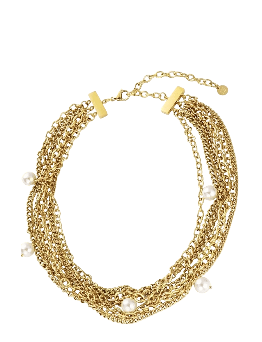 Bud To Rose - Paris Pearl Necklace Gold - perlenketten - gold - 1