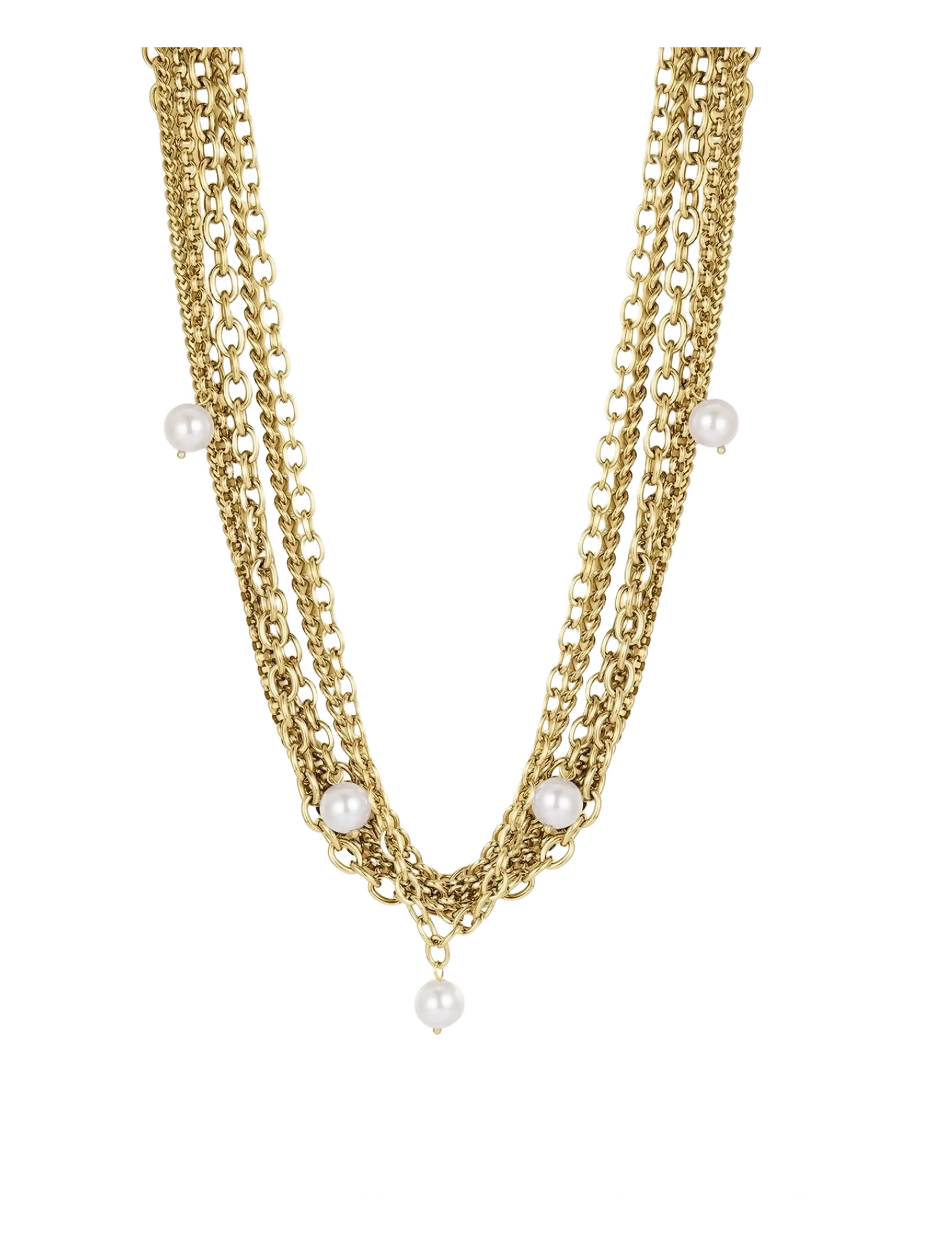 Bud to rose - Paris Pearl Necklace Gold - perlekæder - gold - 2