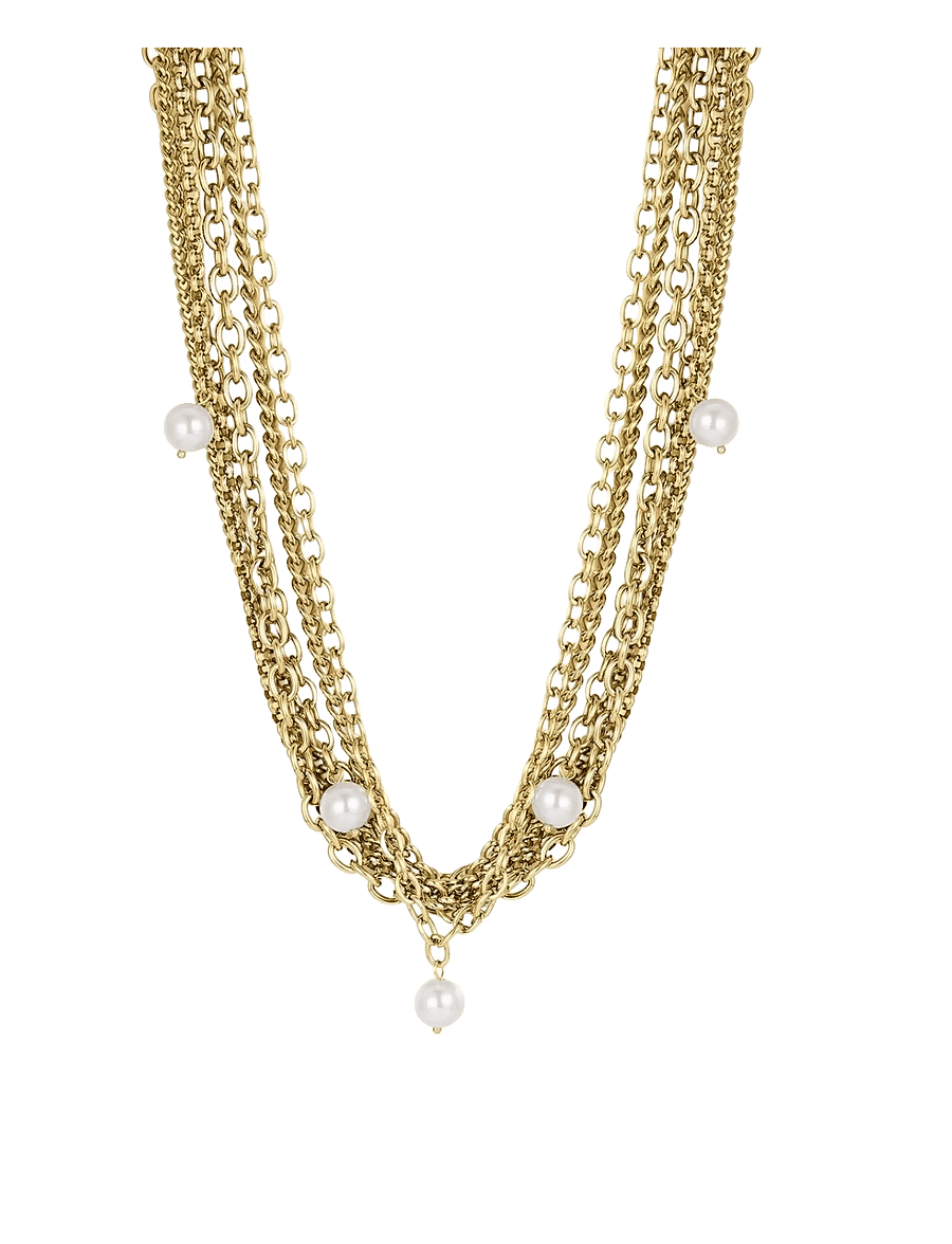 Bud To Rose - Paris Pearl Necklace Gold - perlenketten - gold - 2
