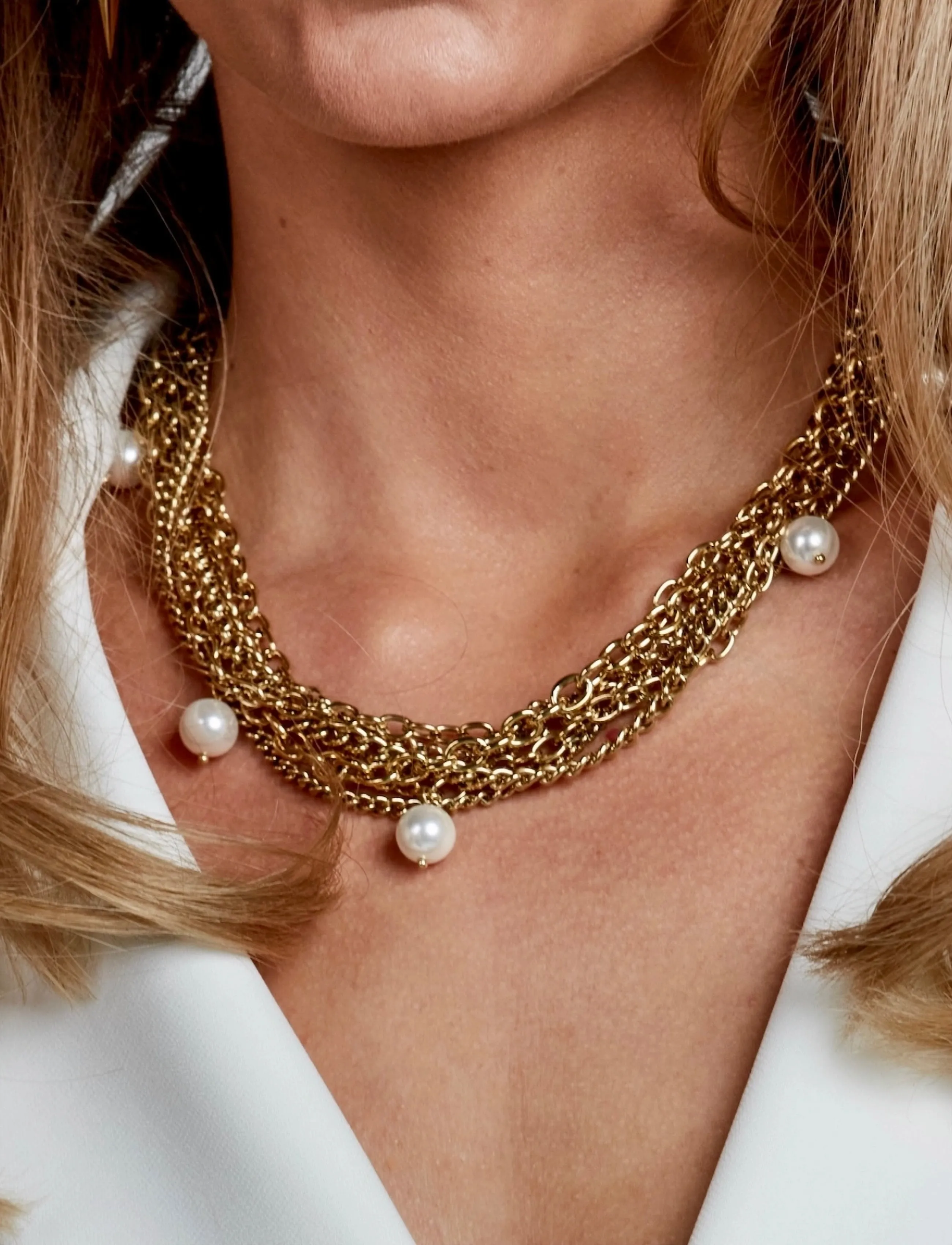 Bud To Rose Paris Pearl Necklace Gold, One Size, Necklaces, Gold - Chain Frauen