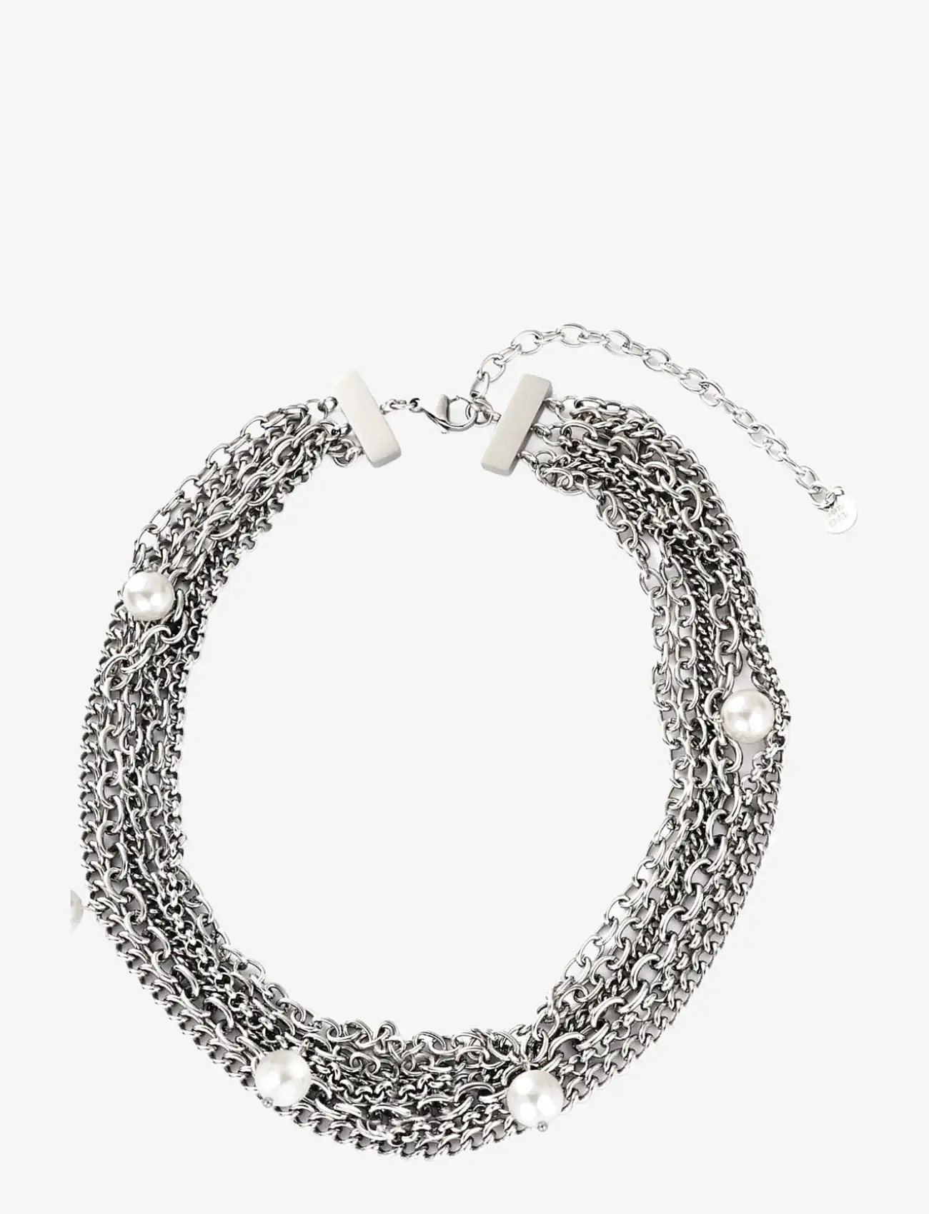 Bud to rose - Paris Pearl Necklace Gold - chain necklaces - silver - 1