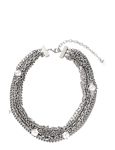 Bud To Rose Paris Pearl Necklace Gold - Pärlhalsband - SILVER / silver