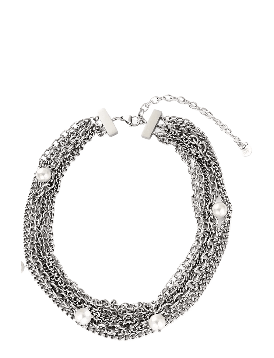Bud To Rose - Paris Pearl Necklace Gold - perlekæder - silver - 1